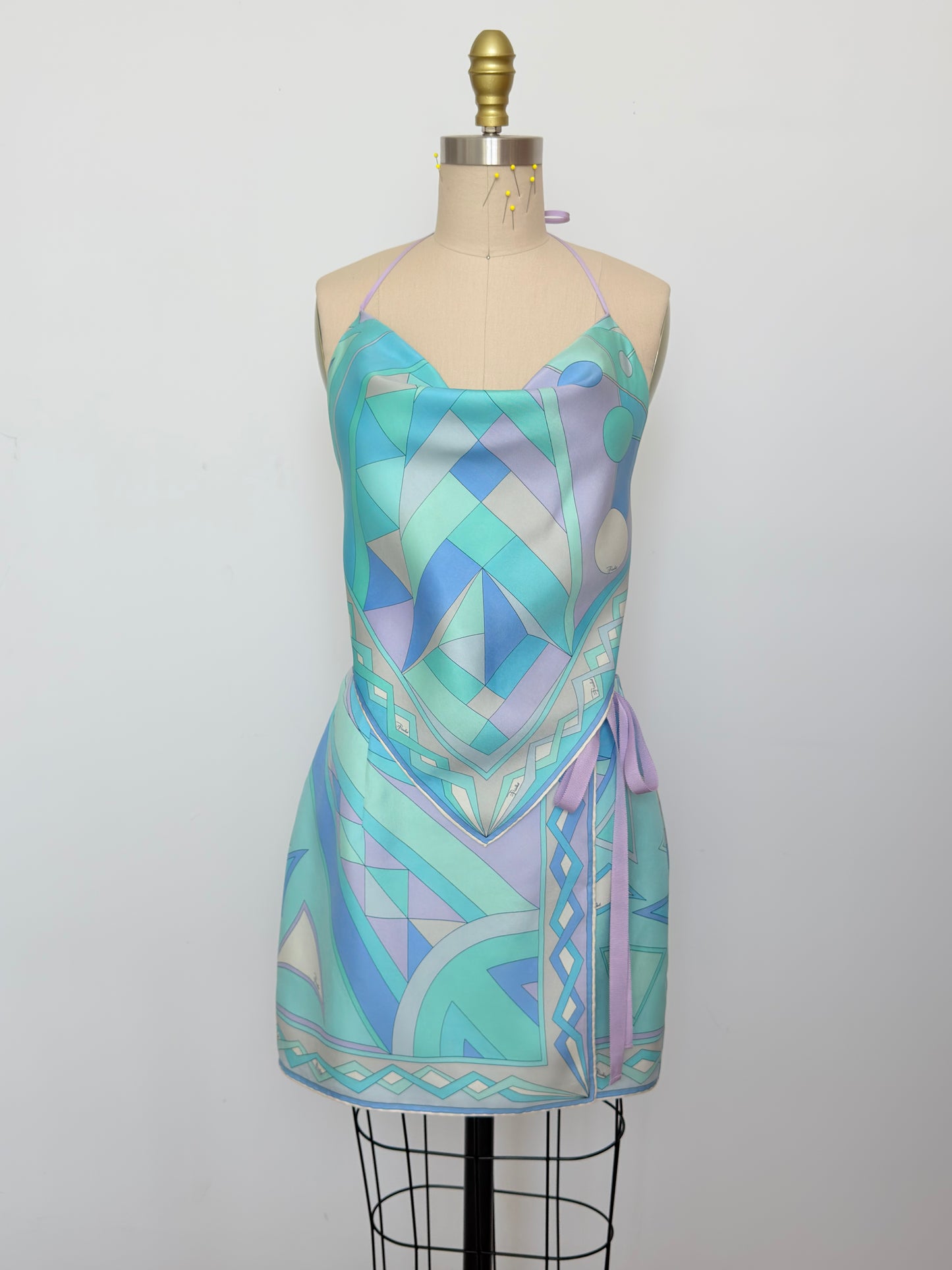 Upcycled Vintage Pucci Aqua & Lavender Matching Set