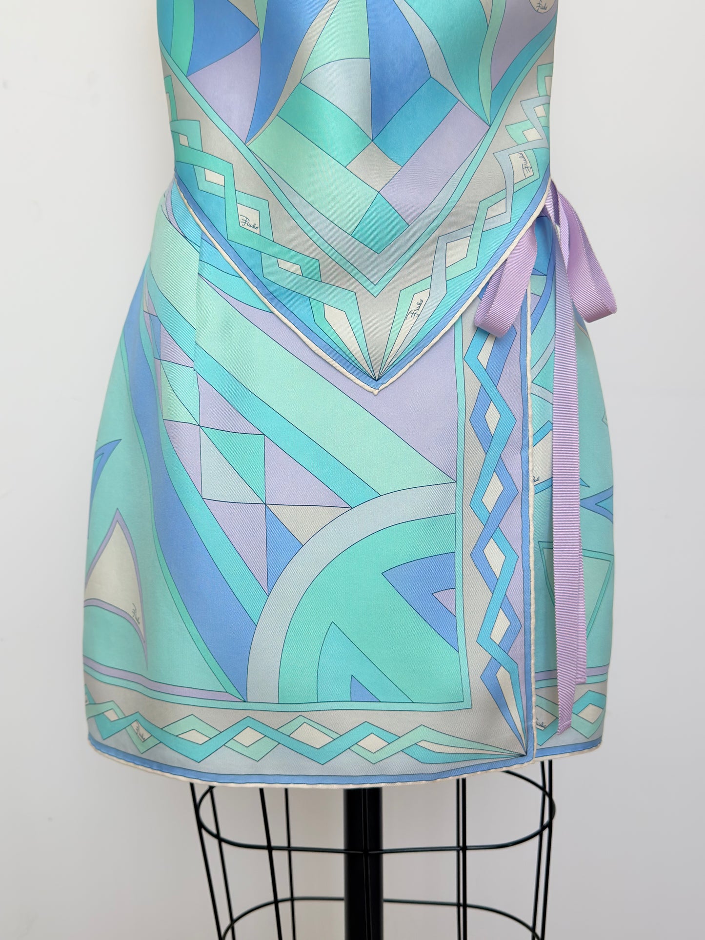 Upcycled Vintage Pucci Aqua & Lavender Matching Set