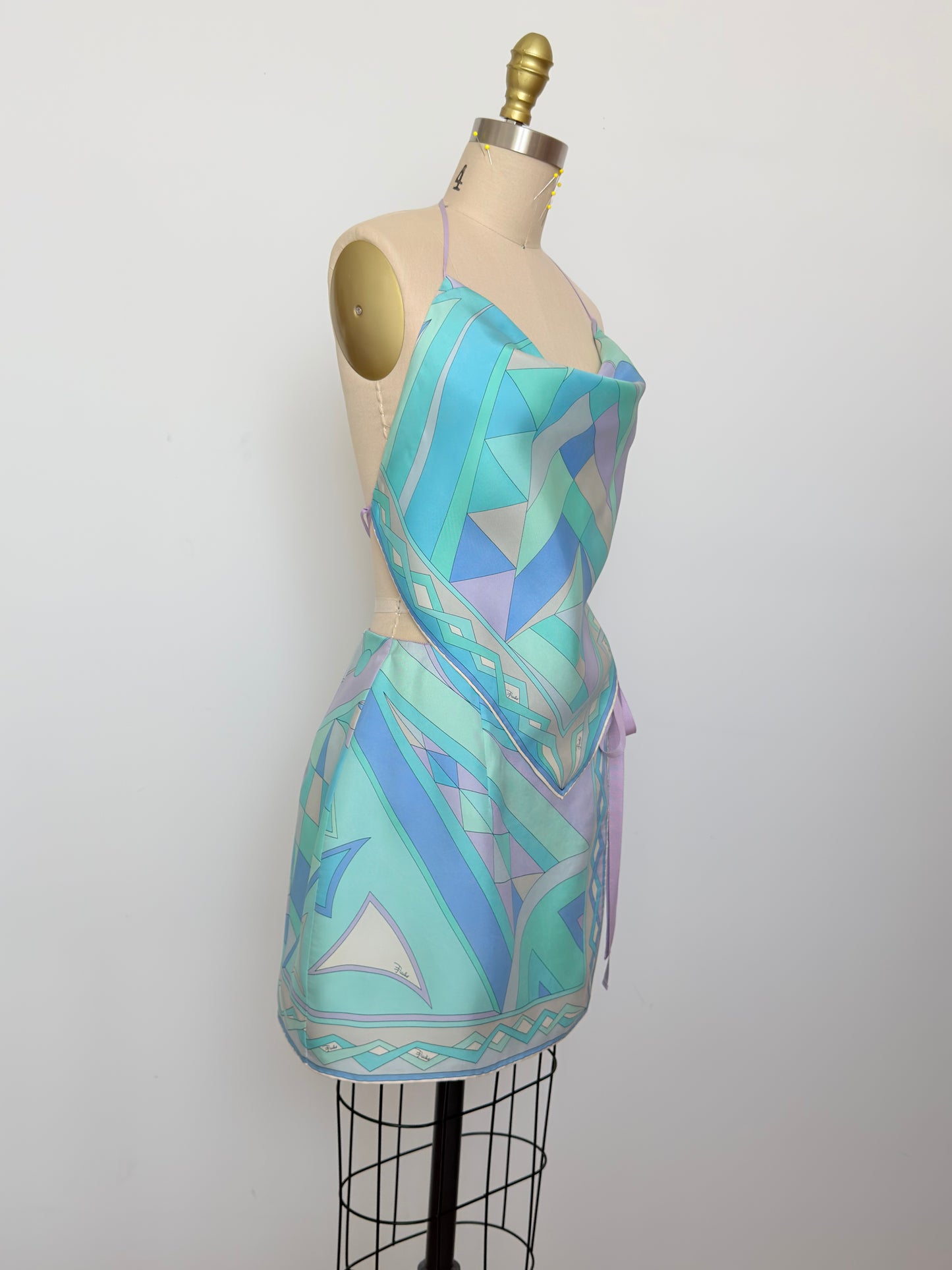 Upcycled Vintage Pucci Aqua & Lavender Matching Set
