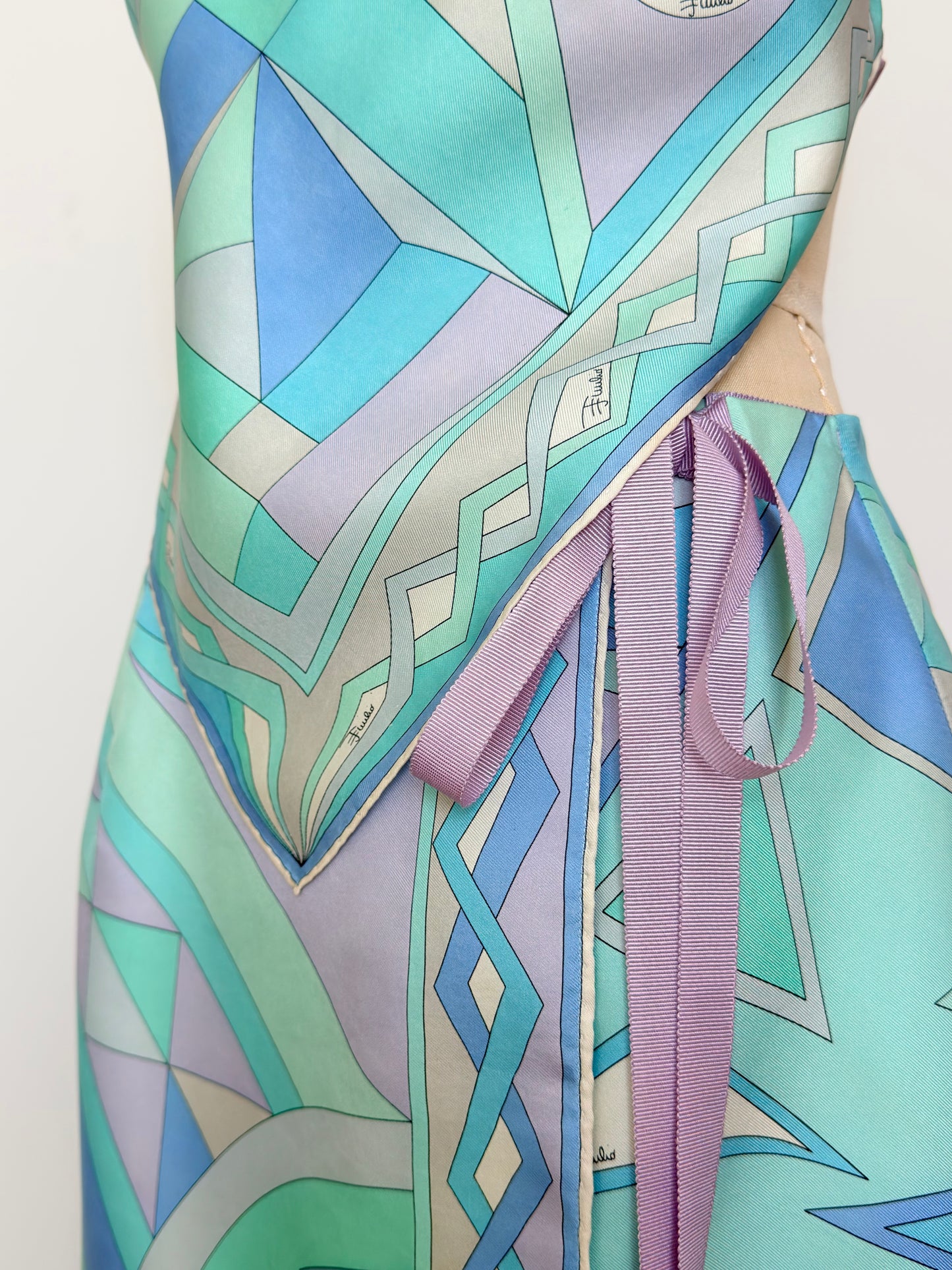 Upcycled Vintage Pucci Aqua & Lavender Matching Set