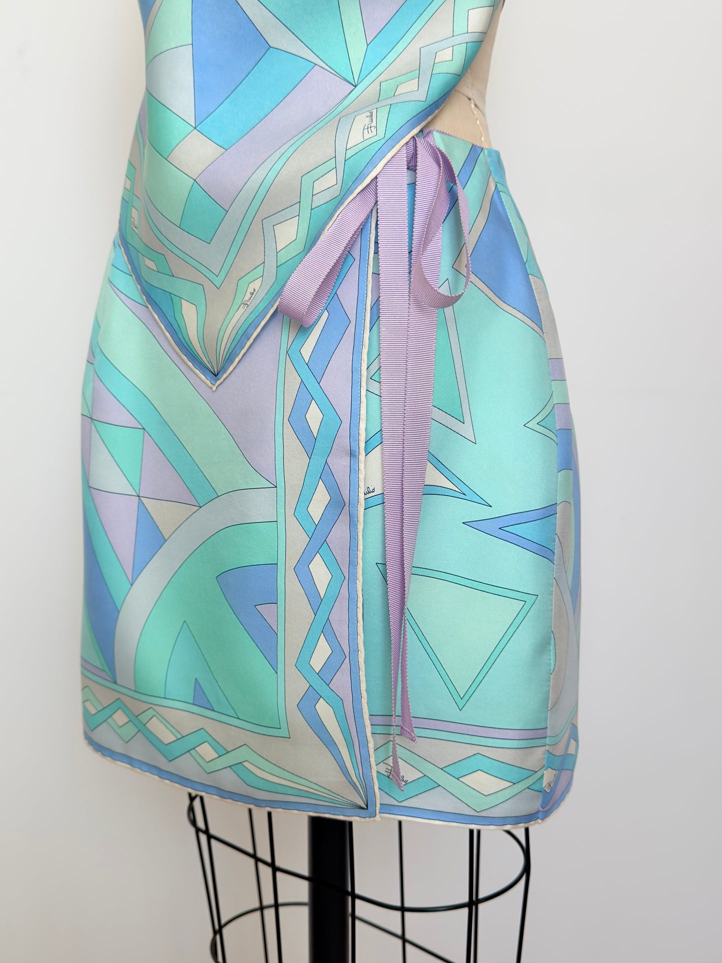 Upcycled Vintage Pucci Aqua & Lavender Matching Set