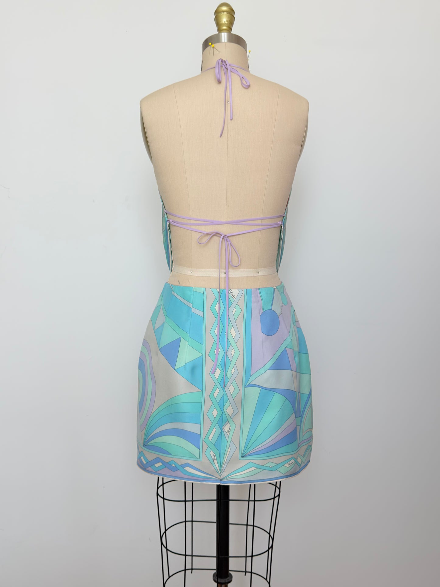 Upcycled Vintage Pucci Aqua & Lavender Matching Set