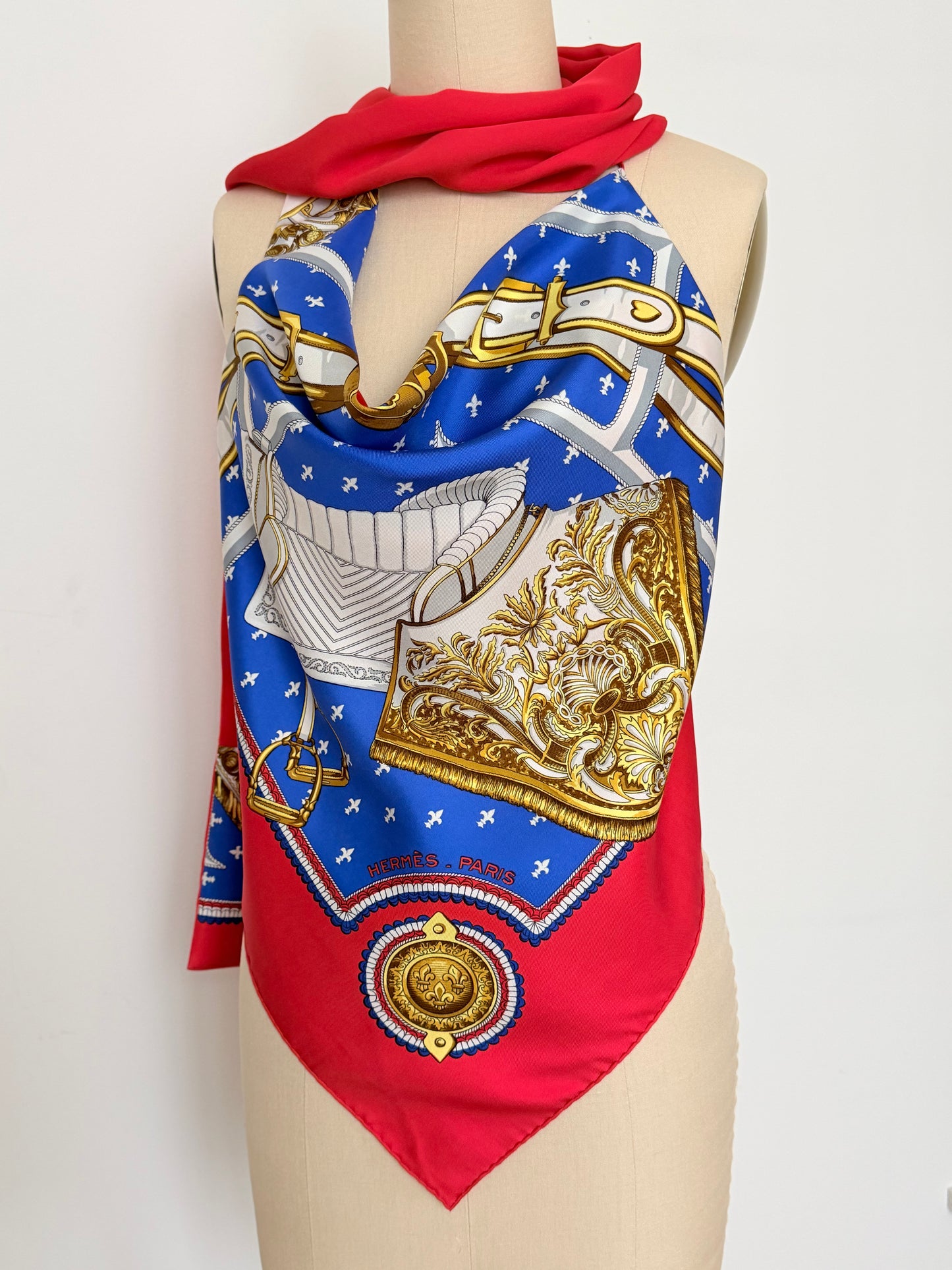 Upcycled Hermès Selles à Housse Scarf Top