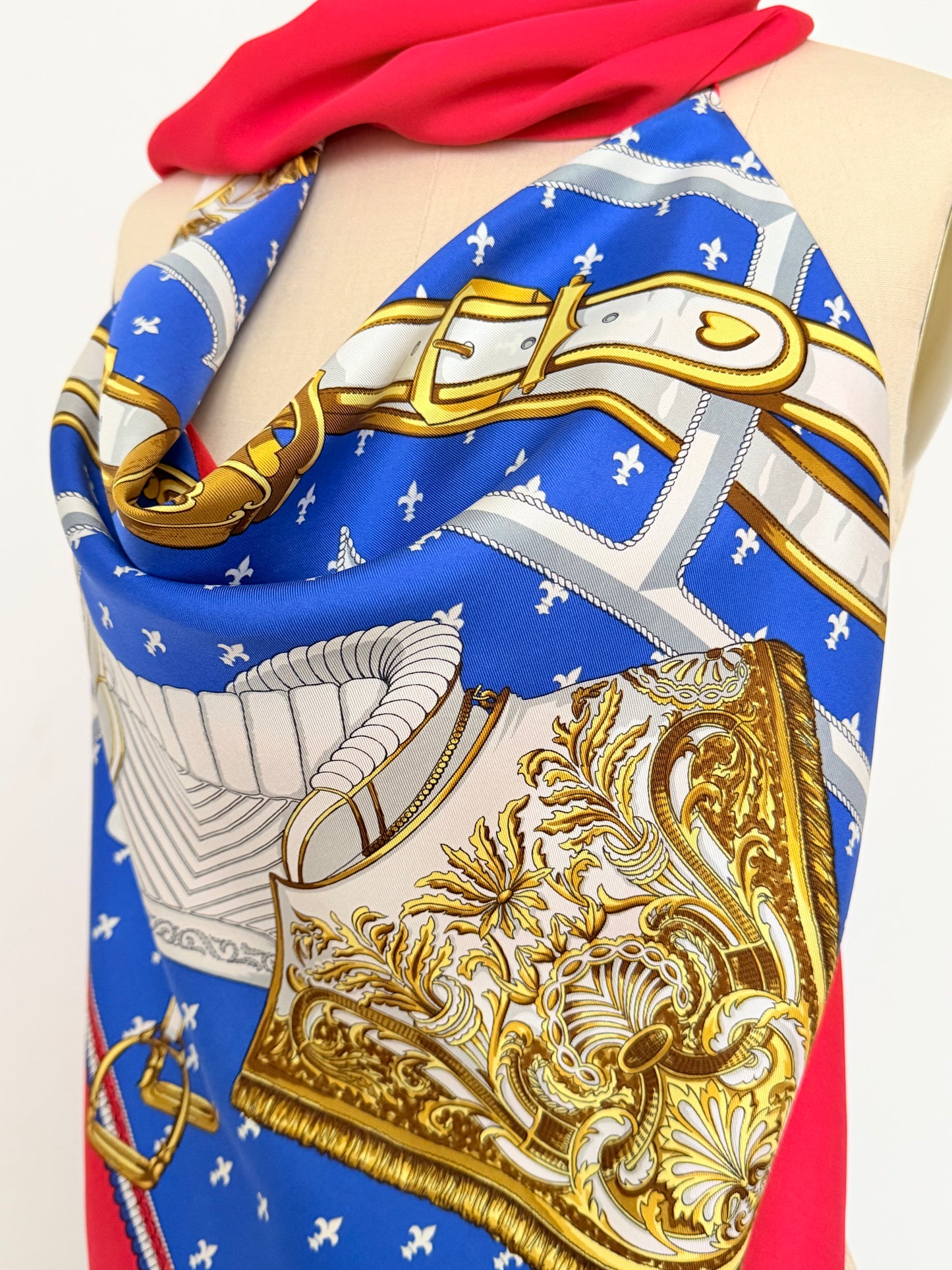 Upcycled Hermès Selles à Housse Scarf Top