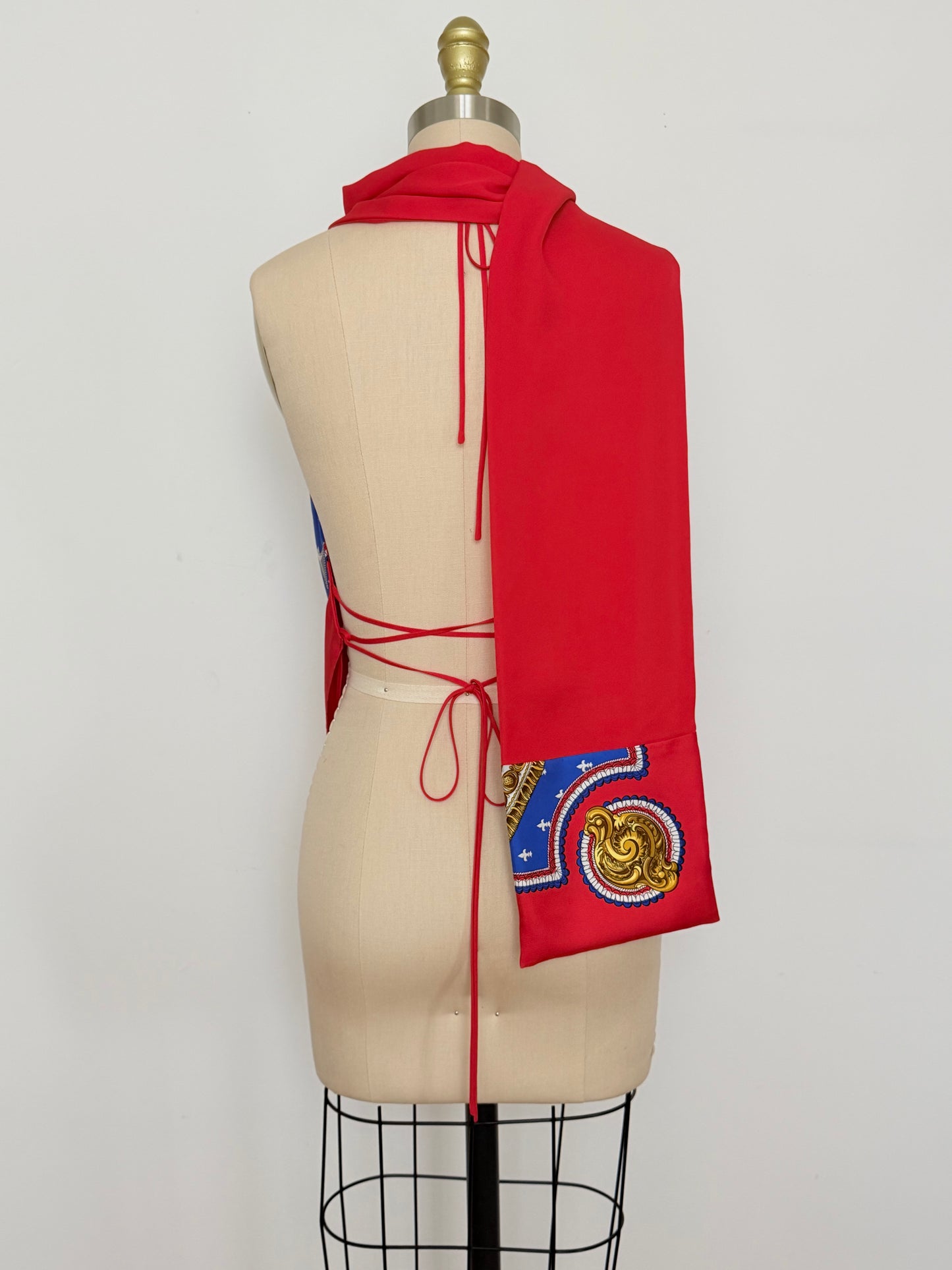 Upcycled Hermès Selles à Housse Scarf Top