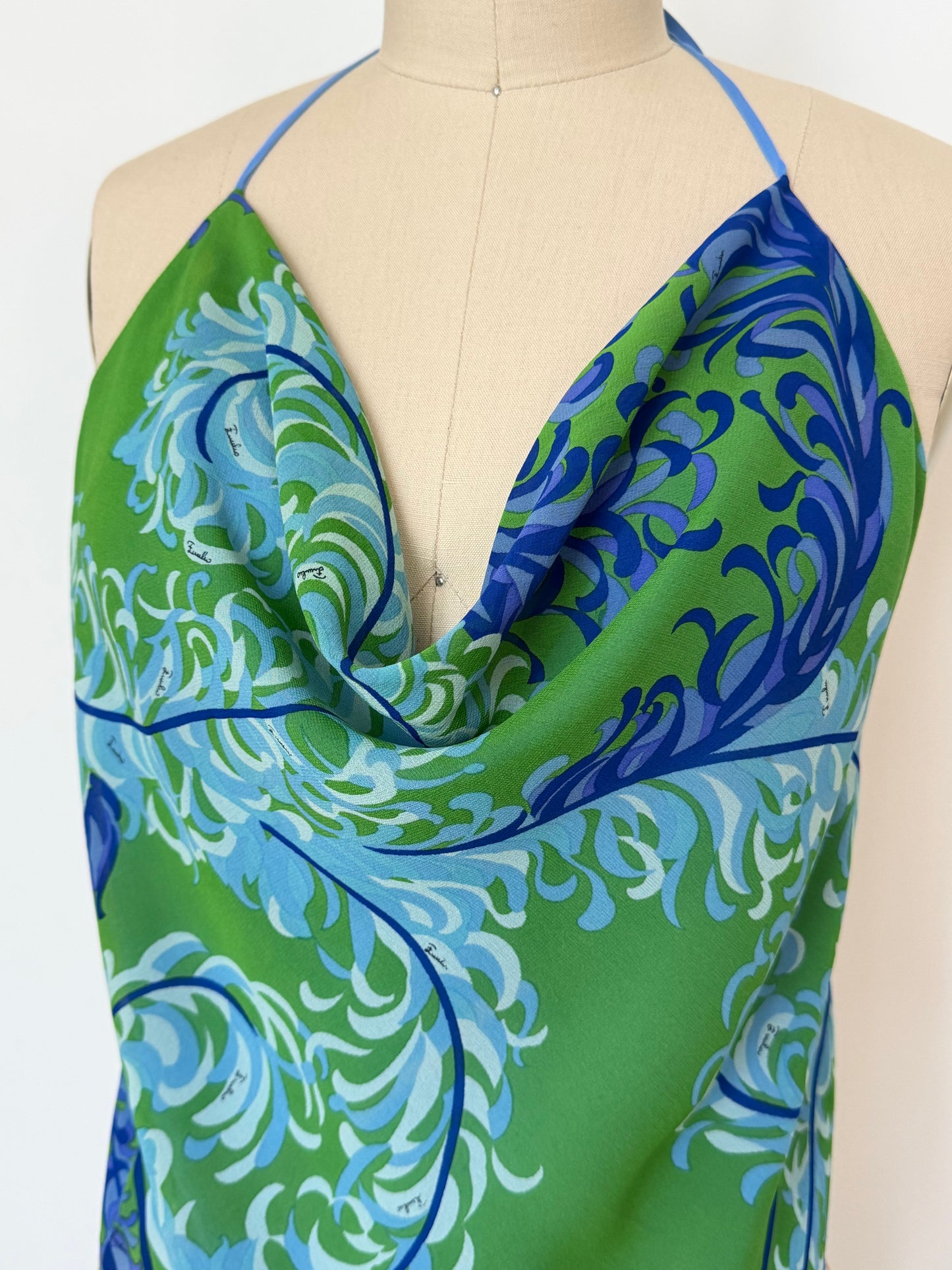Upcycled Ostrich Feather Pucci Scarf Top