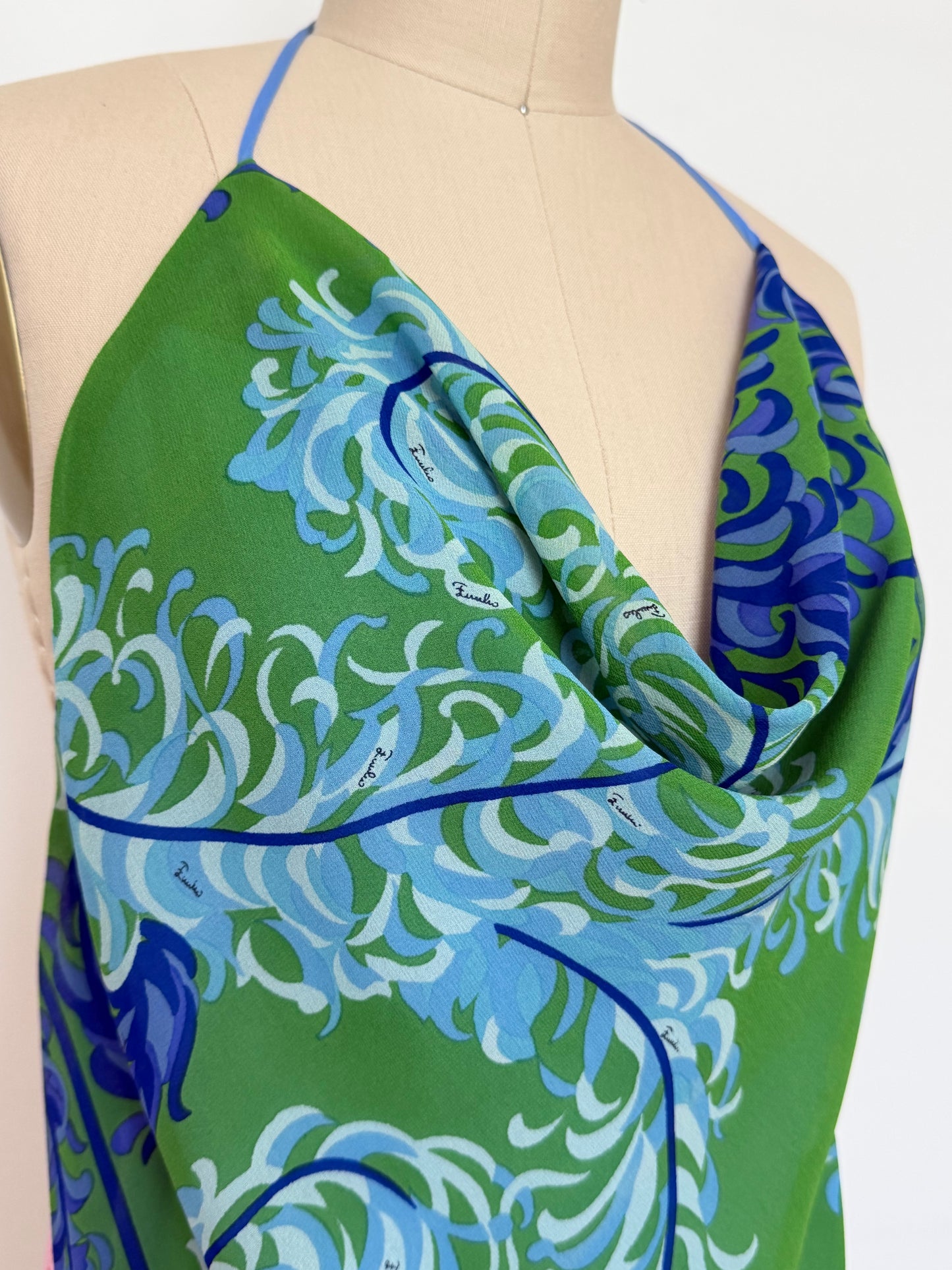 Upcycled Ostrich Feather Pucci Scarf Top