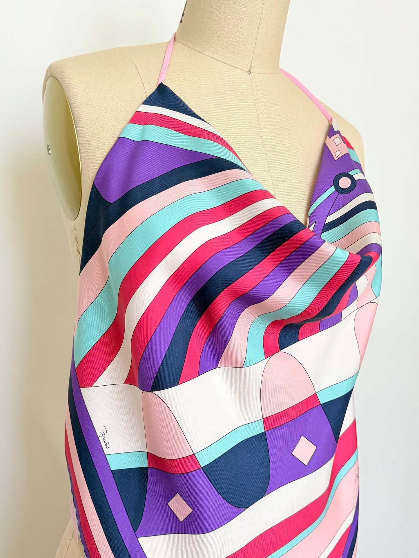 Upcycled Purple Pucci Scarf Top