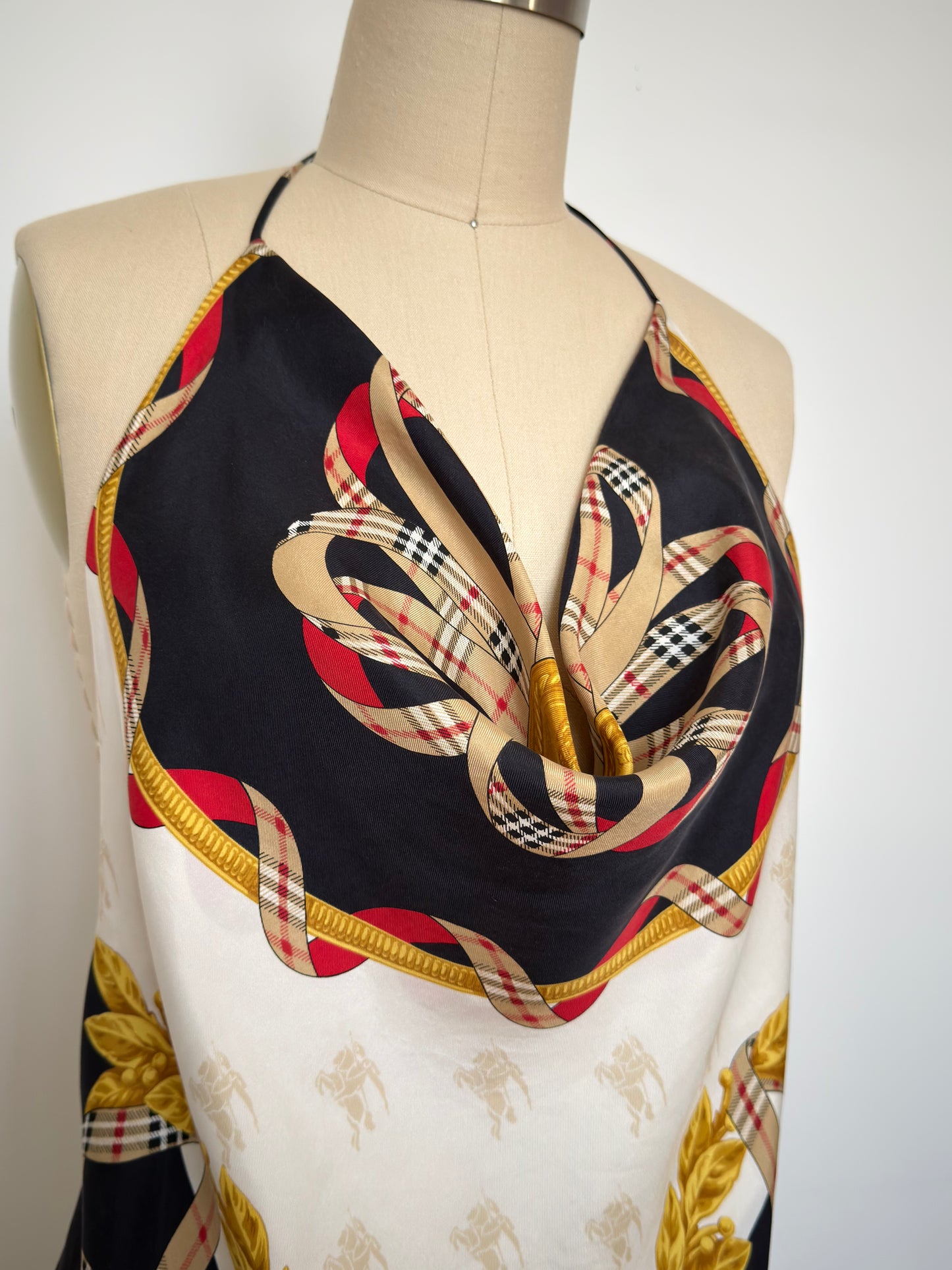 Upcycled Burberry Scarf Top