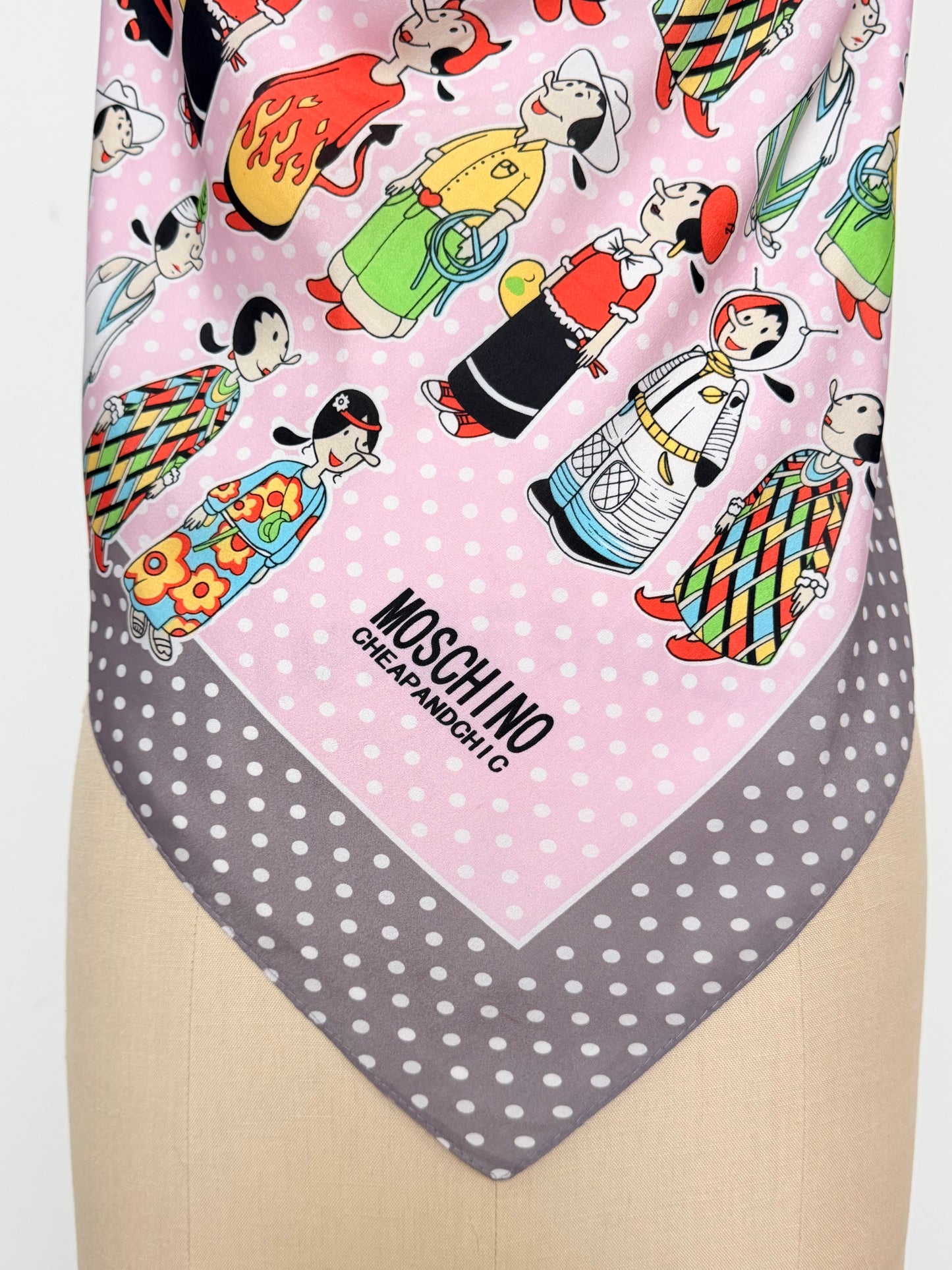 Upcycled Moschino Olive Oyl Scarf Top