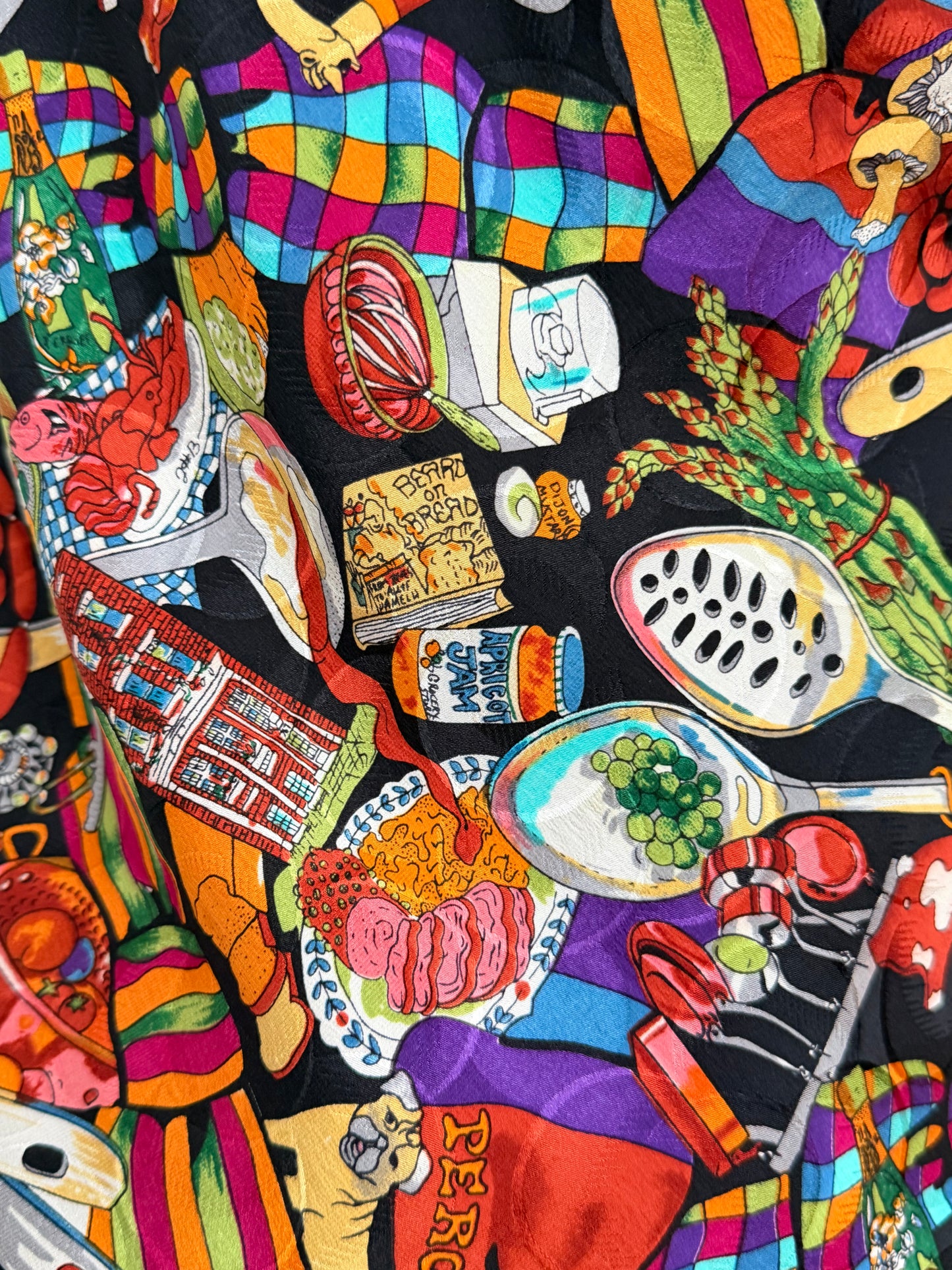 Upcycled Nicole Miller Bon Appetite Scarf Top