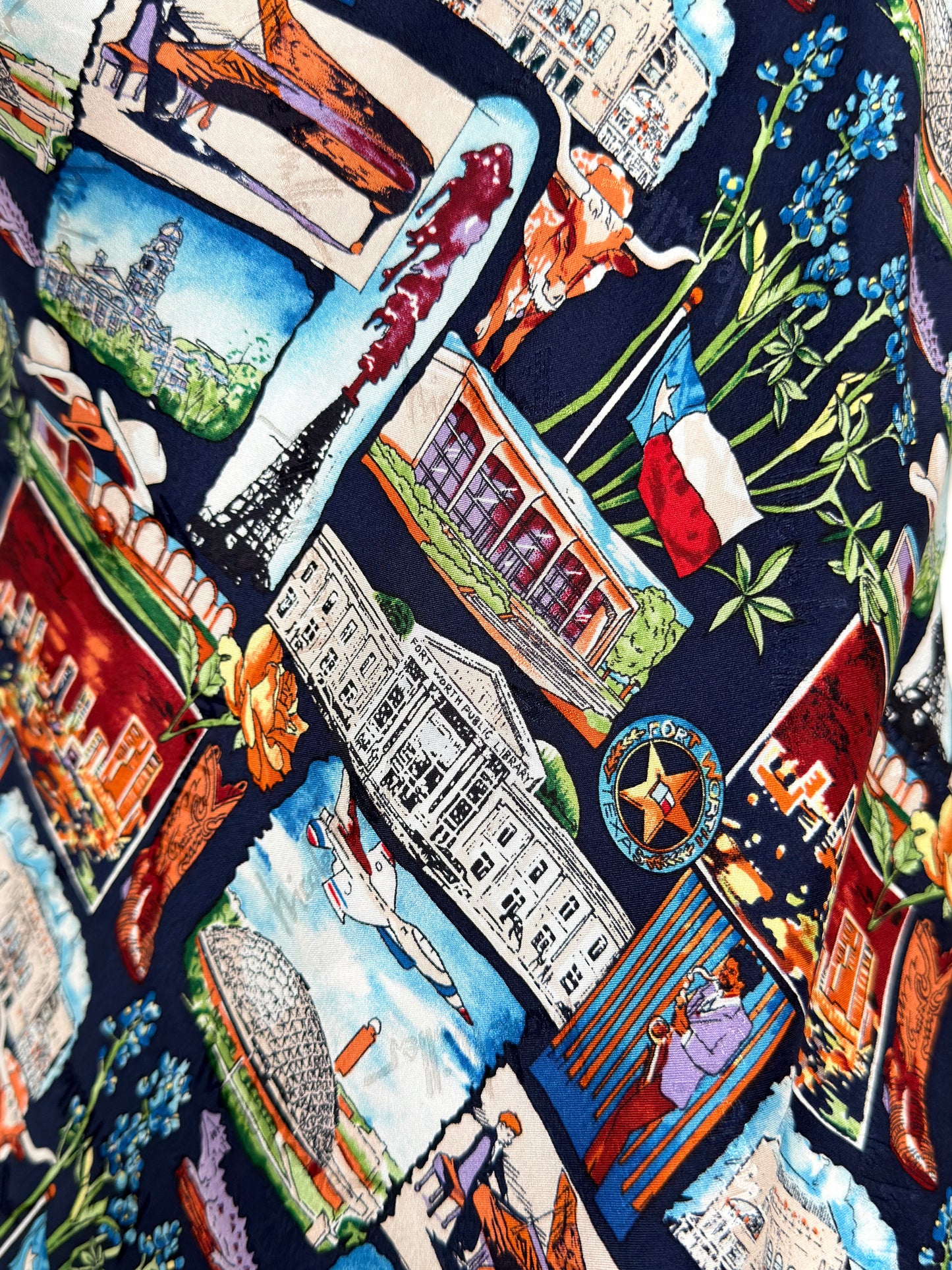 Upcycled Nicole Miller Texas Lone Star Scarf Top