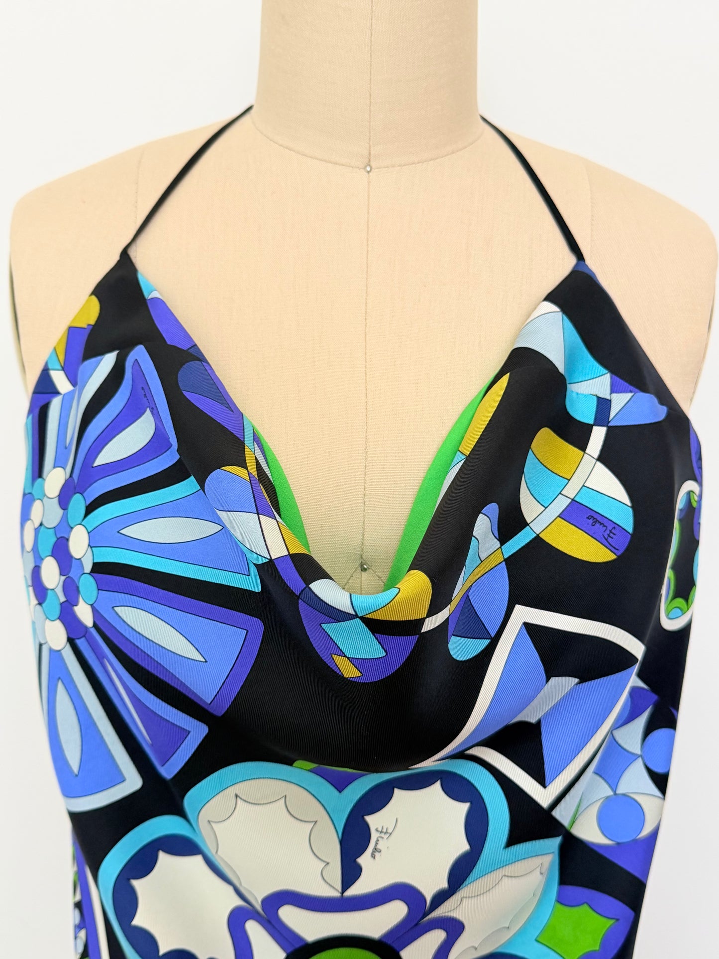 Upcycled Vintage 1990s Pucci Black Floral Matching Set