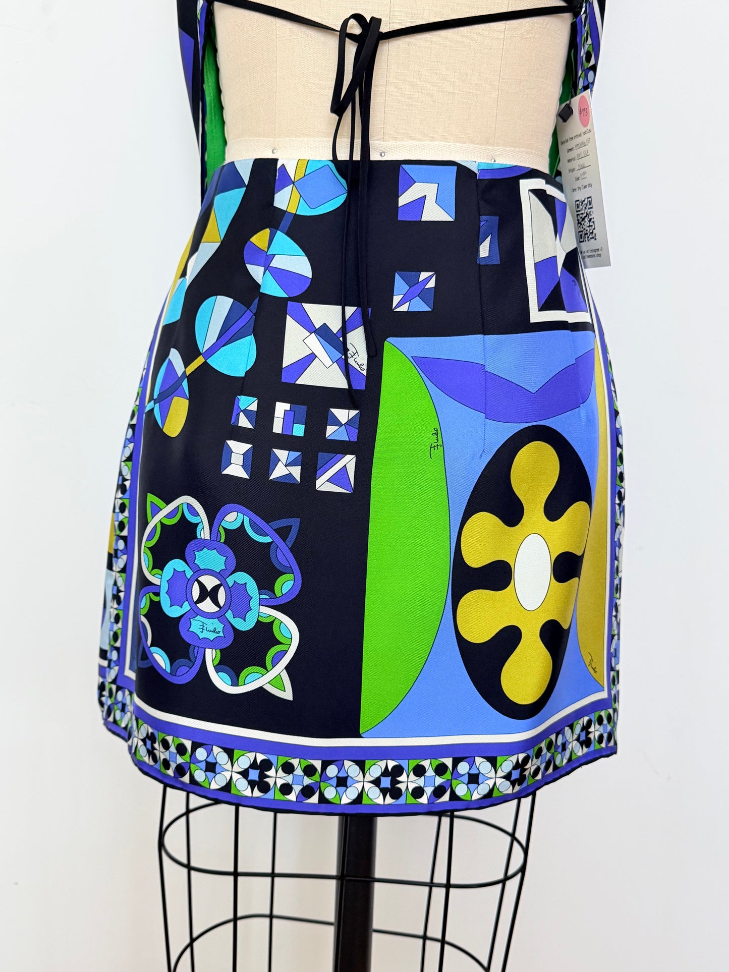 Upcycled Vintage 1990s Pucci Black Floral Matching Set