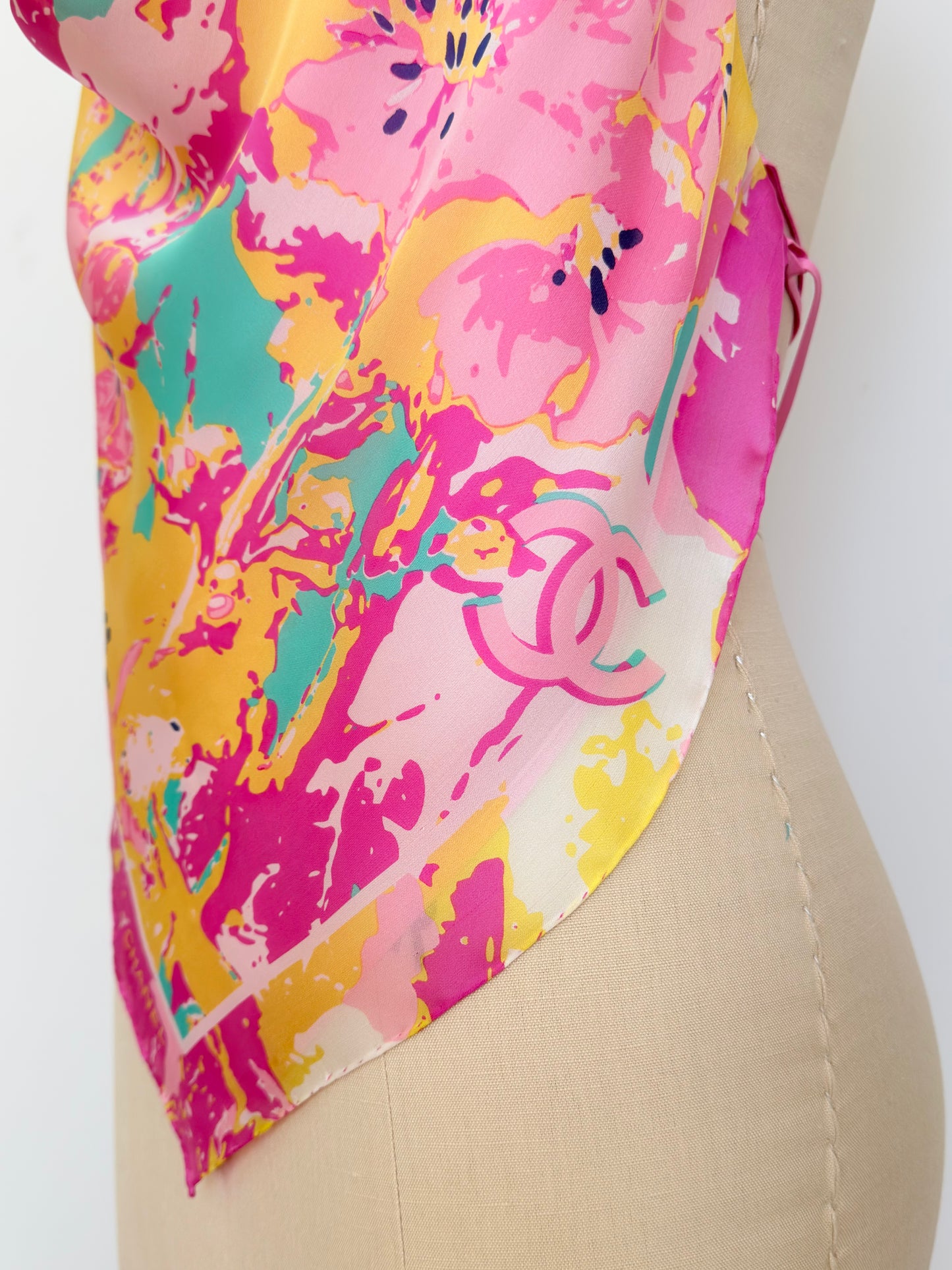 Upcycled Y2K Chanel Floral Scarf Top
