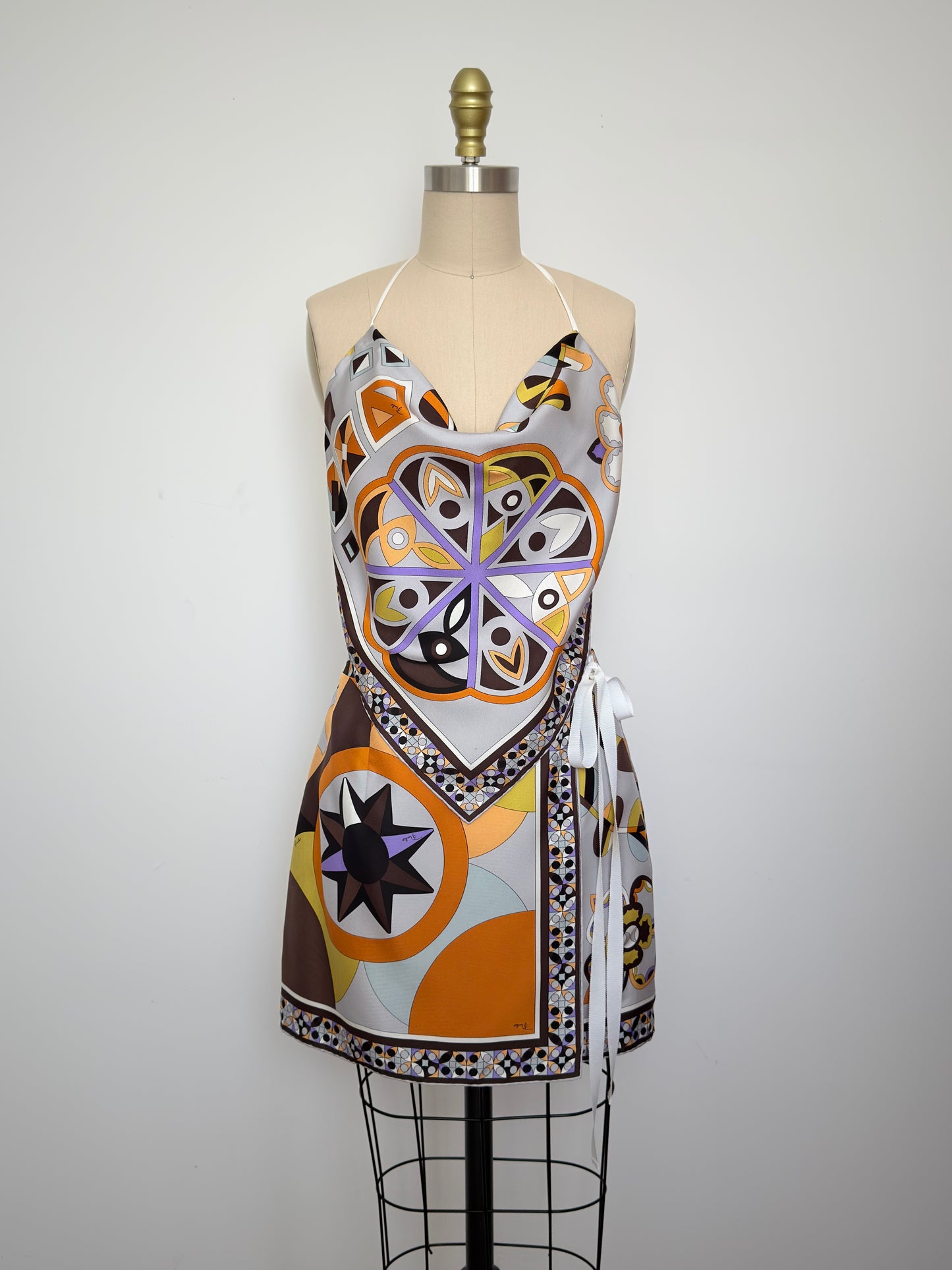 Upcycled Vintage Brown & Orange Pucci Matching Set