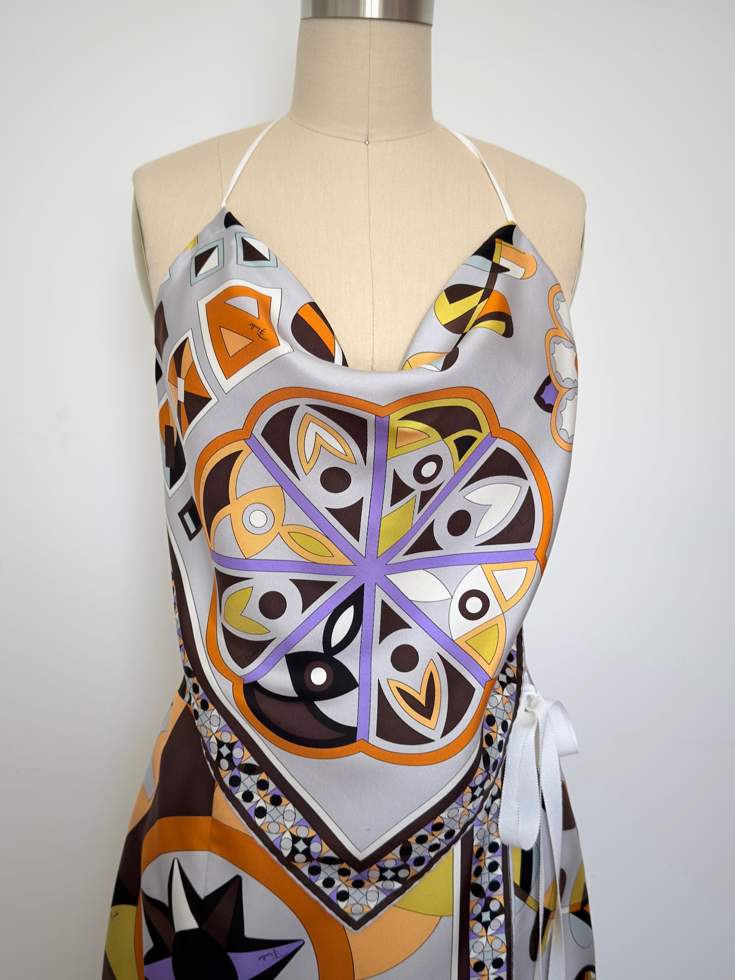 Upcycled Vintage Brown & Orange Pucci Matching Set