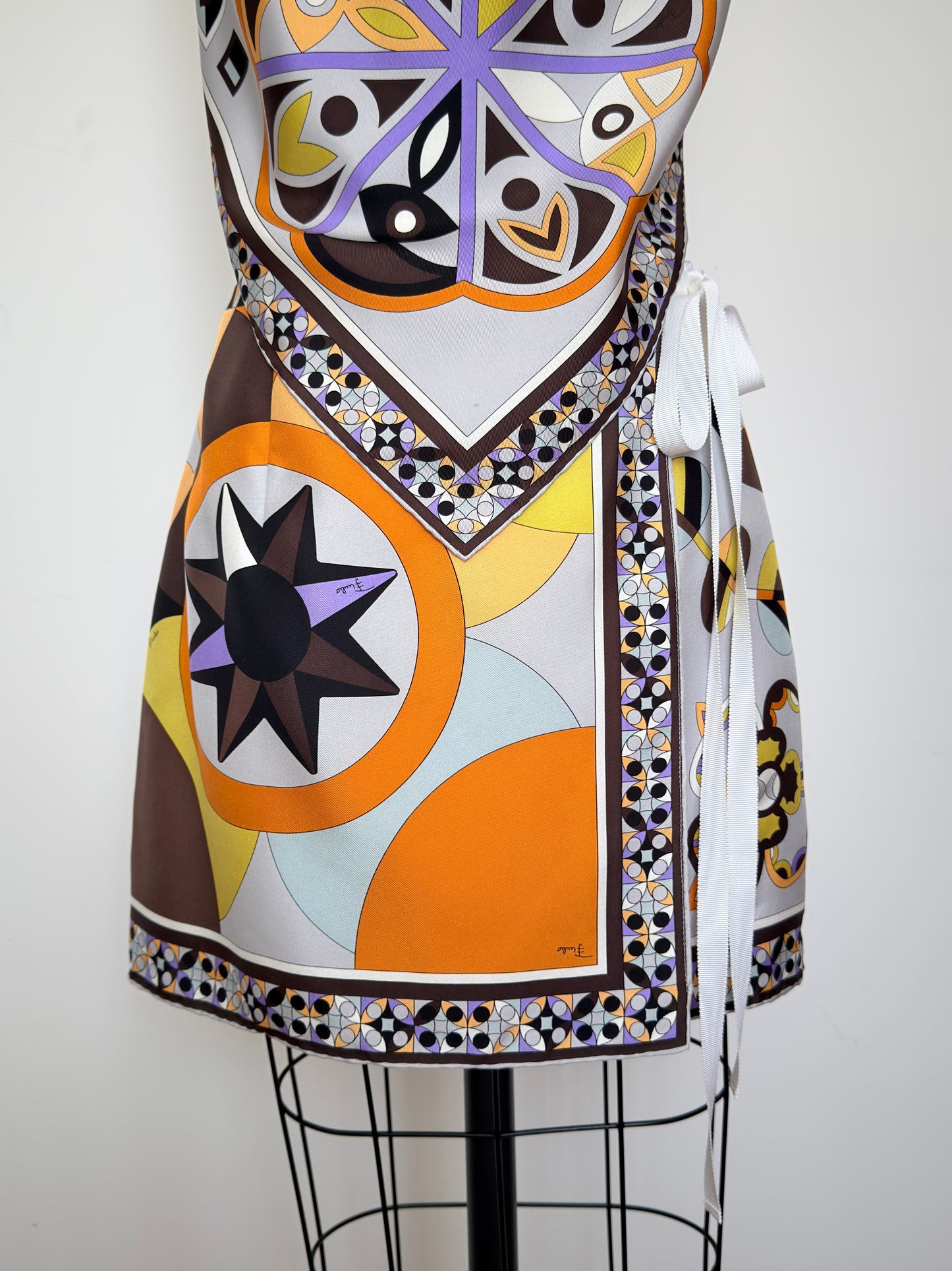 Upcycled Vintage Brown & Orange Pucci Matching Set