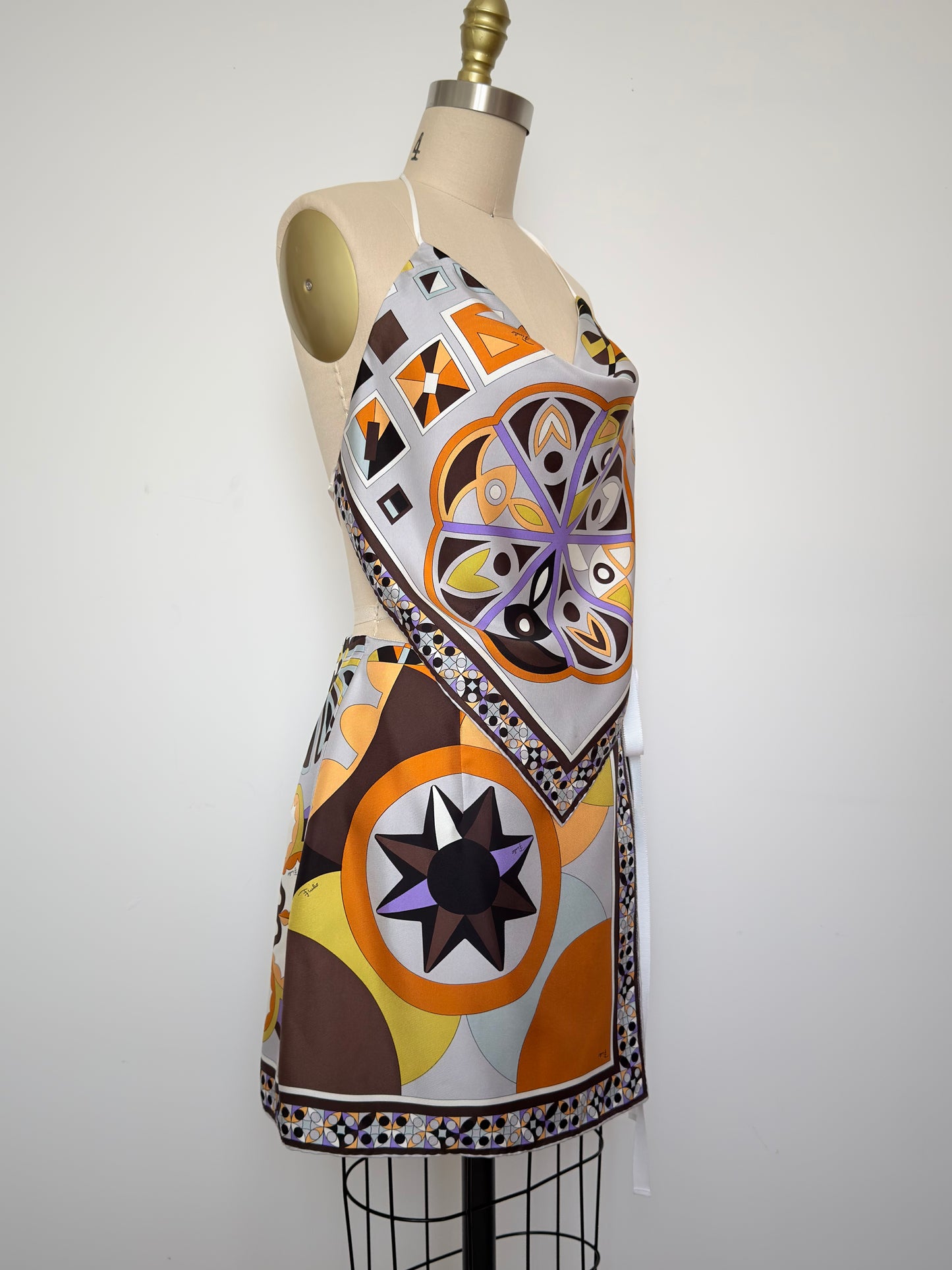 Upcycled Vintage Brown & Orange Pucci Matching Set