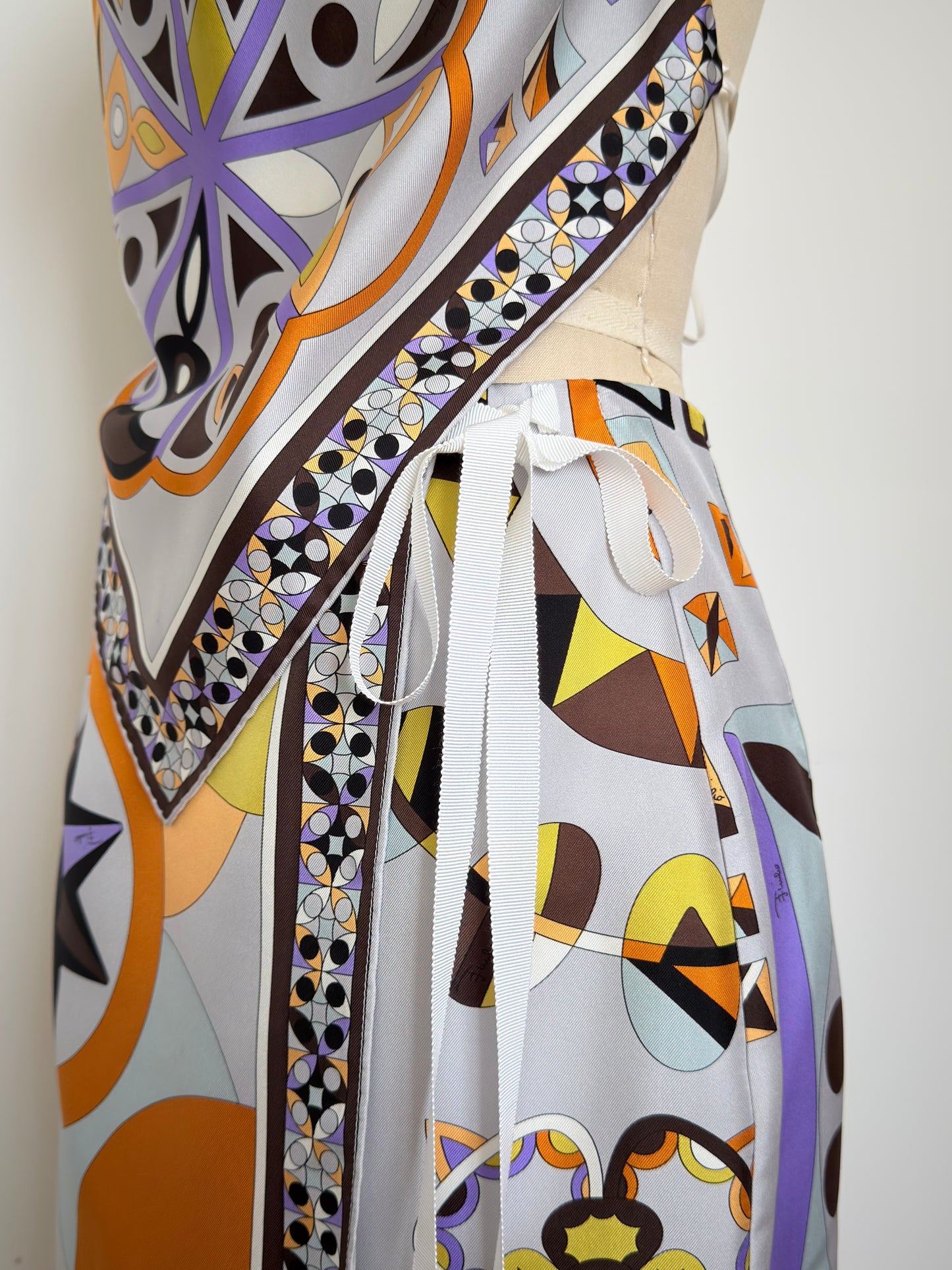 Upcycled Vintage Brown & Orange Pucci Matching Set