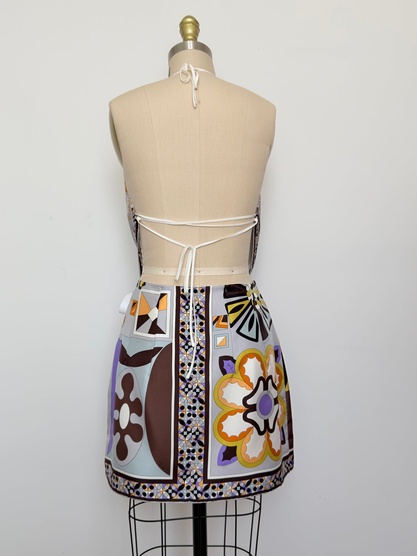 Upcycled Vintage Brown & Orange Pucci Matching Set