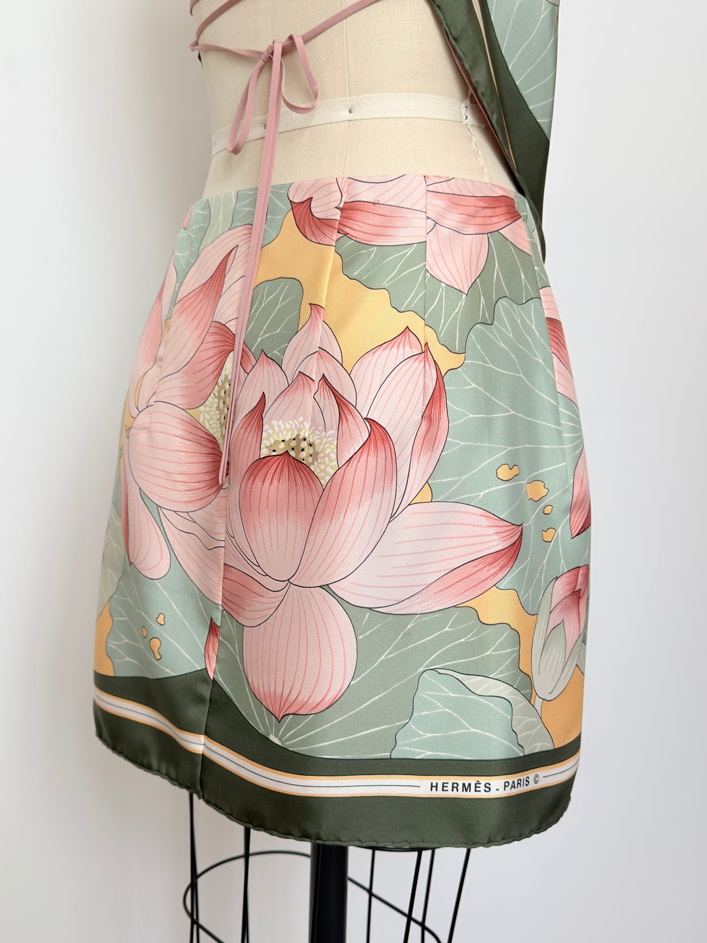 Upcycled Vintage Hermès Fleurs de Lotus Matching Set
