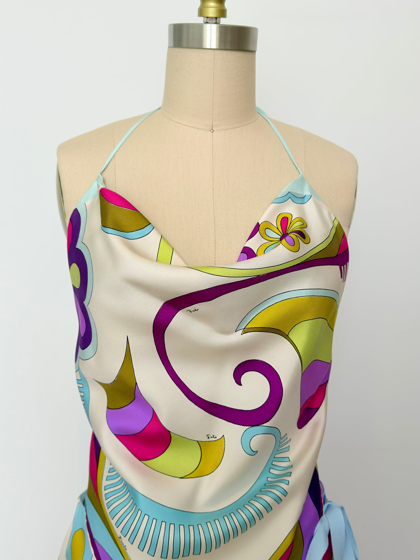 Upcycled Rare 1960s Pucci Psychedelic Floral Matching Set