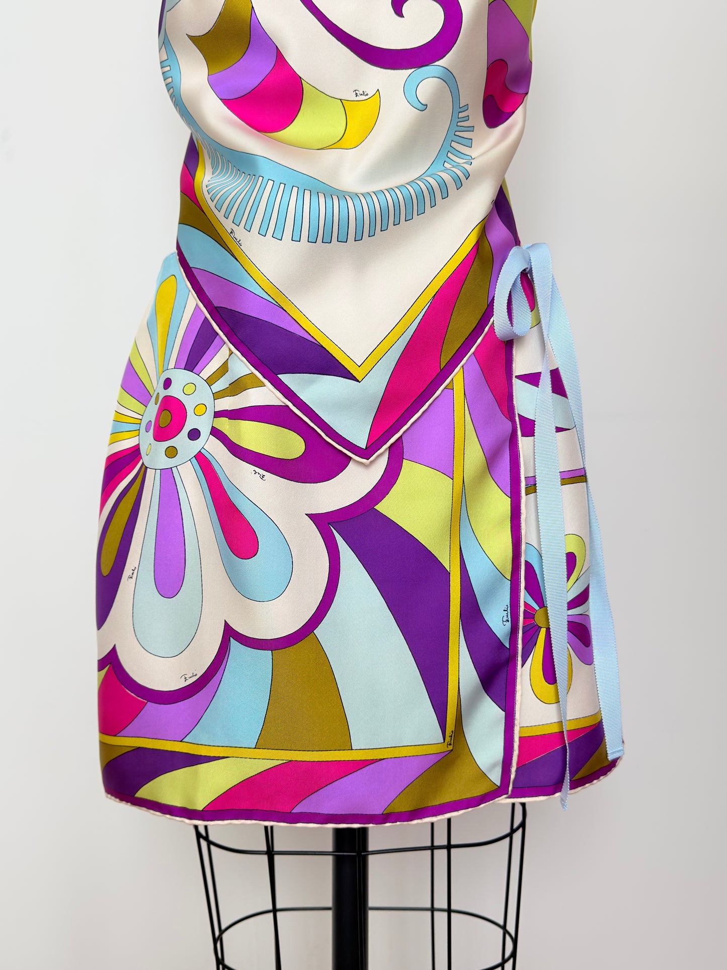 Upcycled Rare 1960s Pucci Psychedelic Floral Matching Set