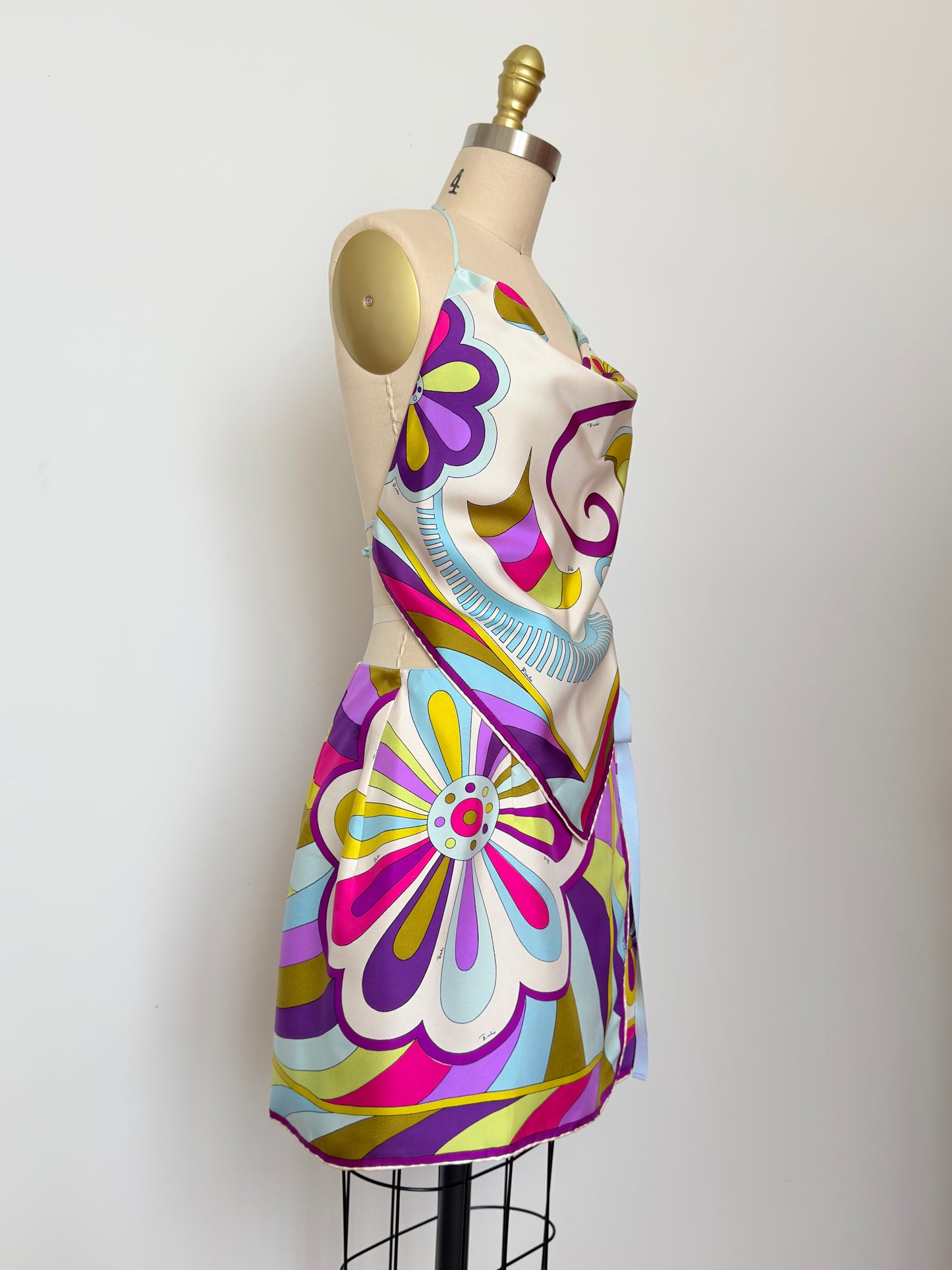 Upcycled Rare 1960s Pucci Psychedelic Floral Matching Set