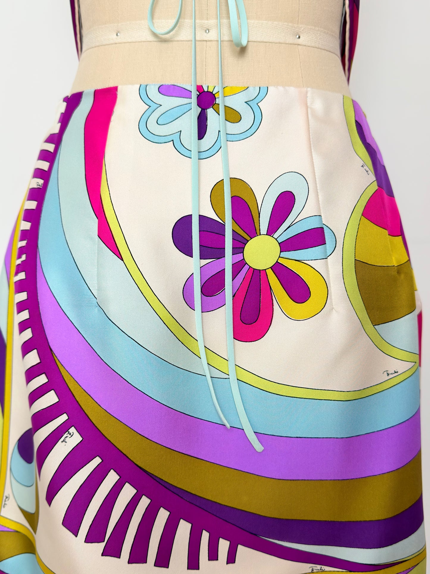 Upcycled Rare 1960s Pucci Psychedelic Floral Matching Set