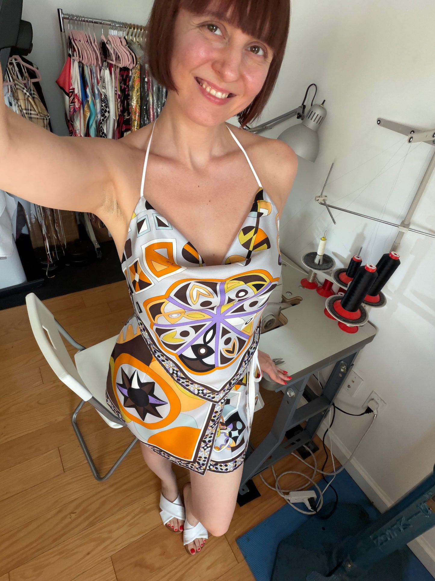 Upcycled Vintage Brown & Orange Pucci Matching Set