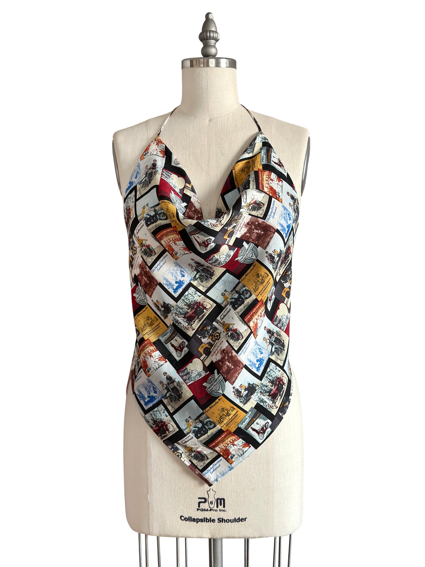 Upcycled Nicole Miller x Harley Davidson Top