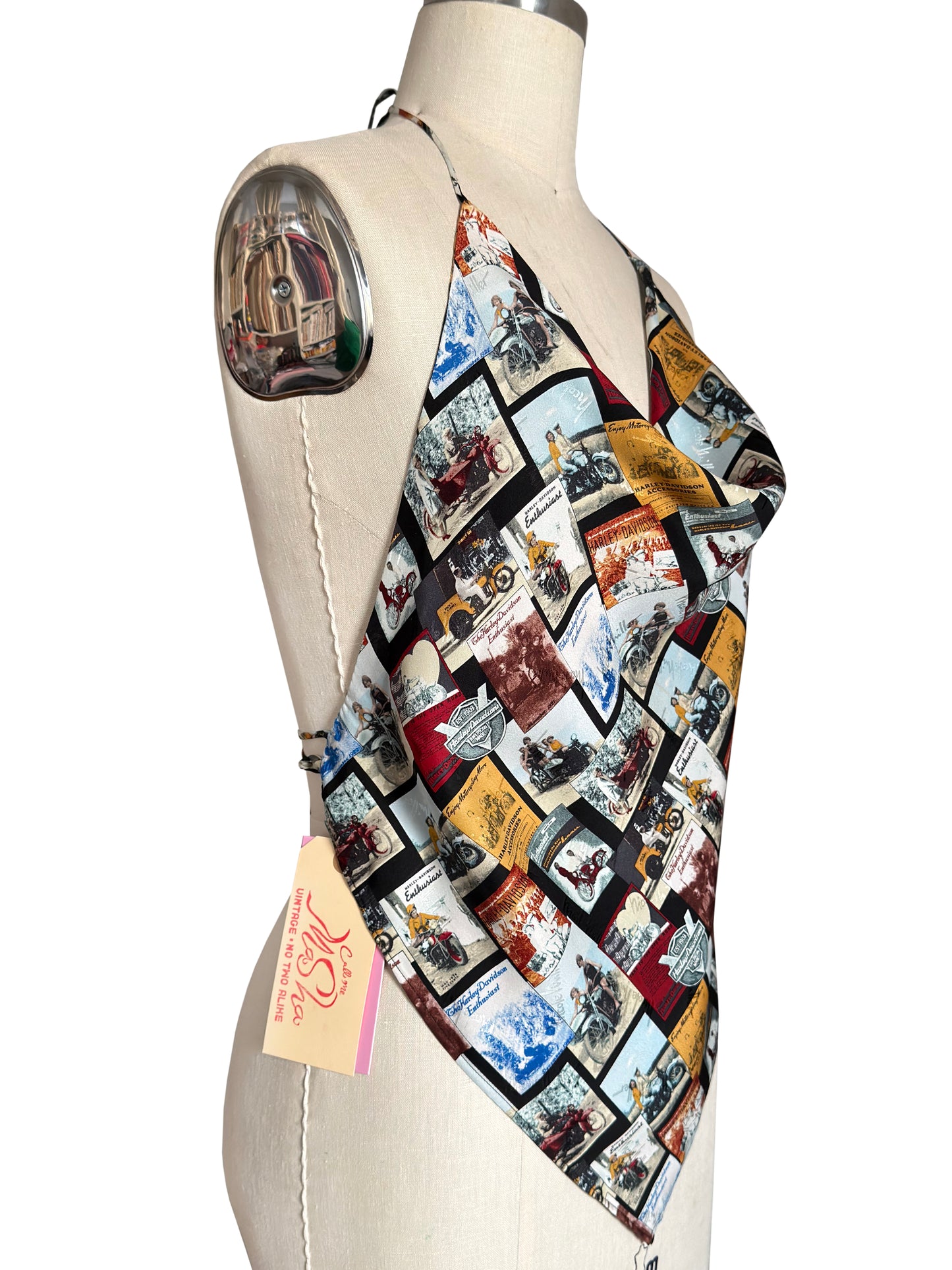 Upcycled Nicole Miller x Harley Davidson Top