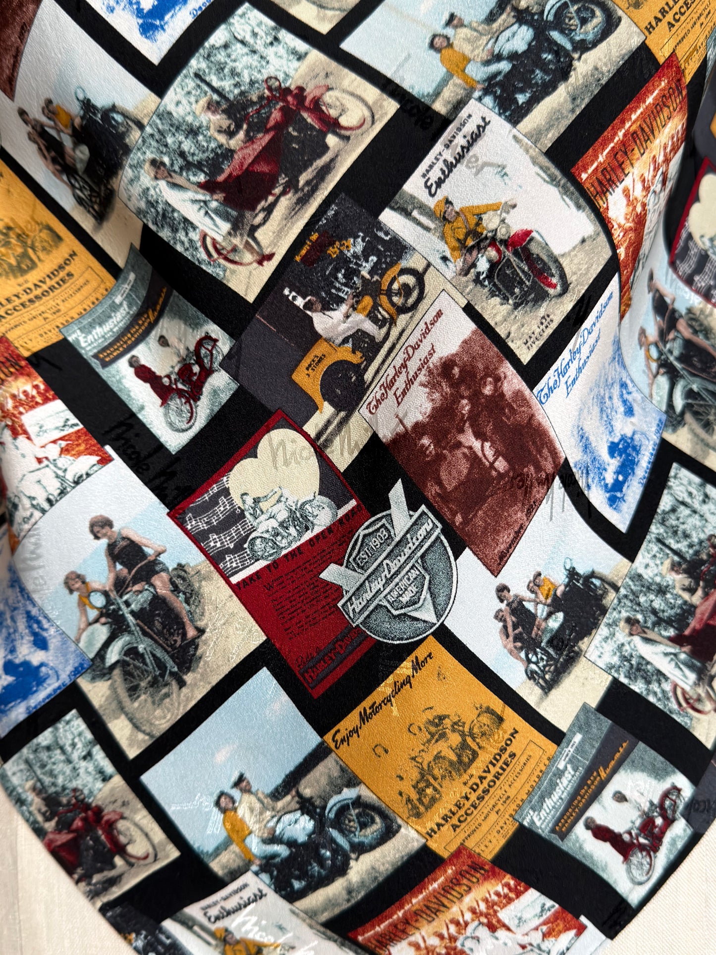 Upcycled Nicole Miller x Harley Davidson Top