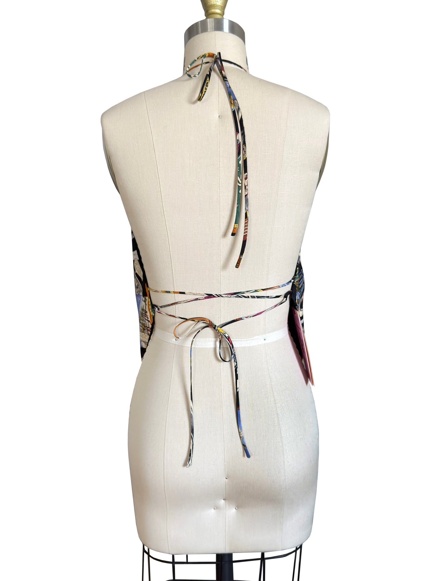 Upcycled Nicole Miller Holiday Inn Scarf Top
