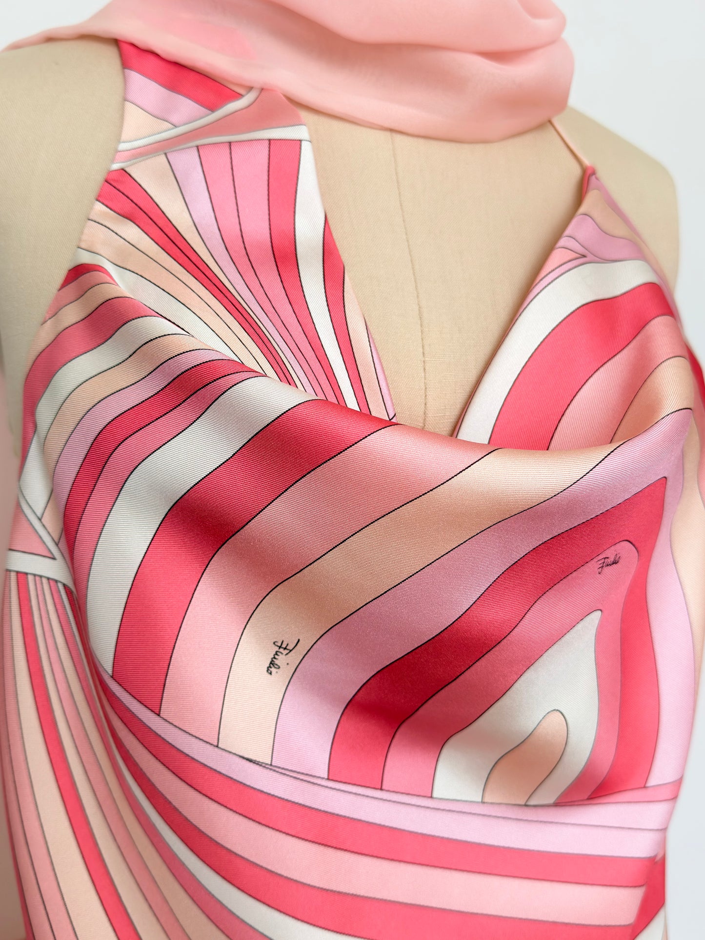 Upcycled Pink Pucci Scarf Top