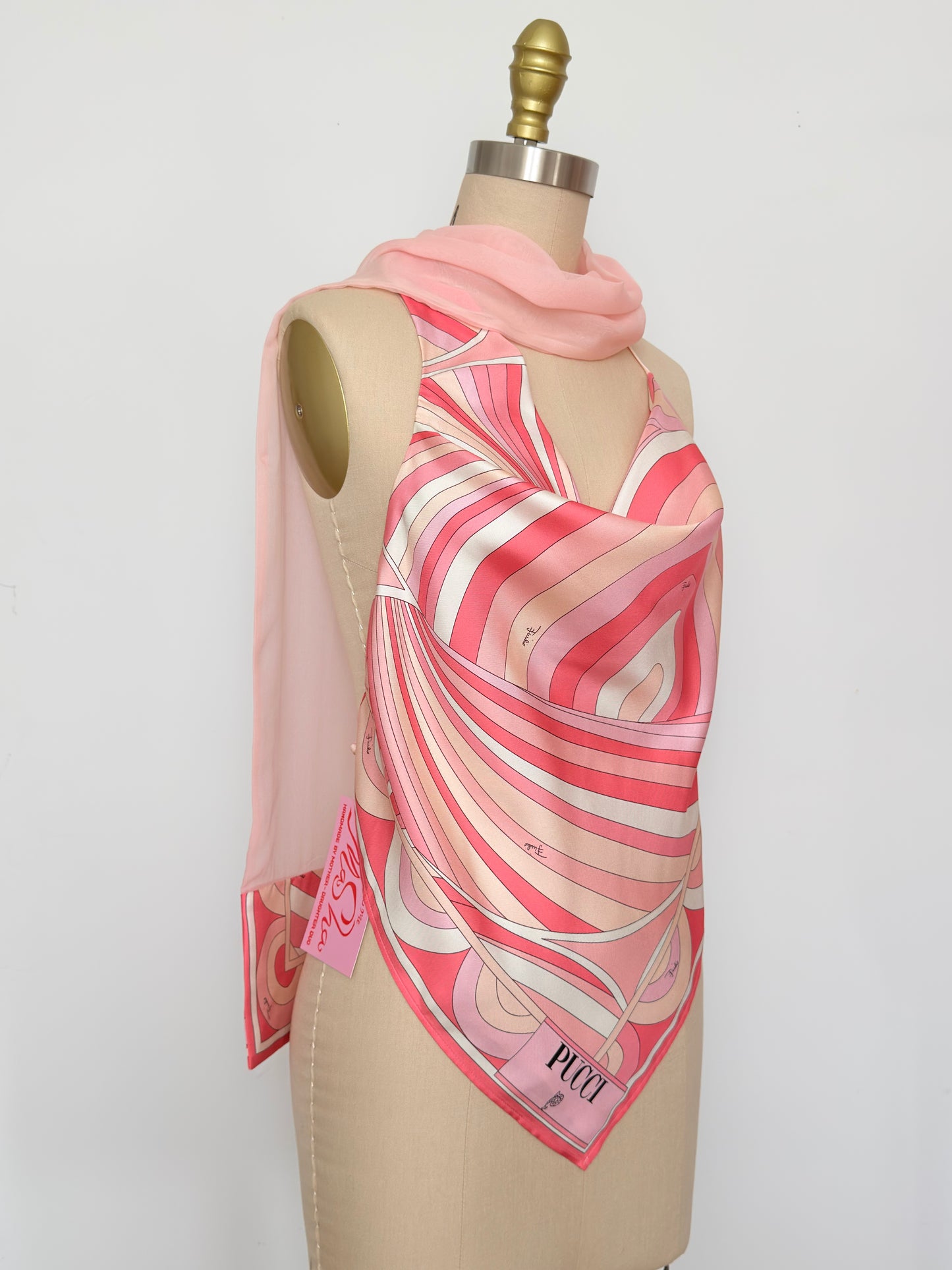 Upcycled Pink Pucci Scarf Top