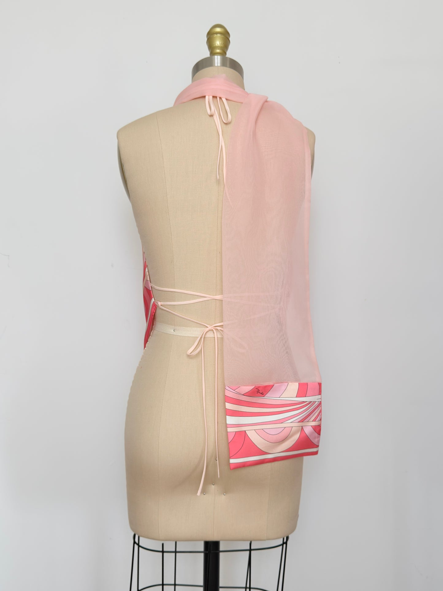 Upcycled Pink Pucci Scarf Top