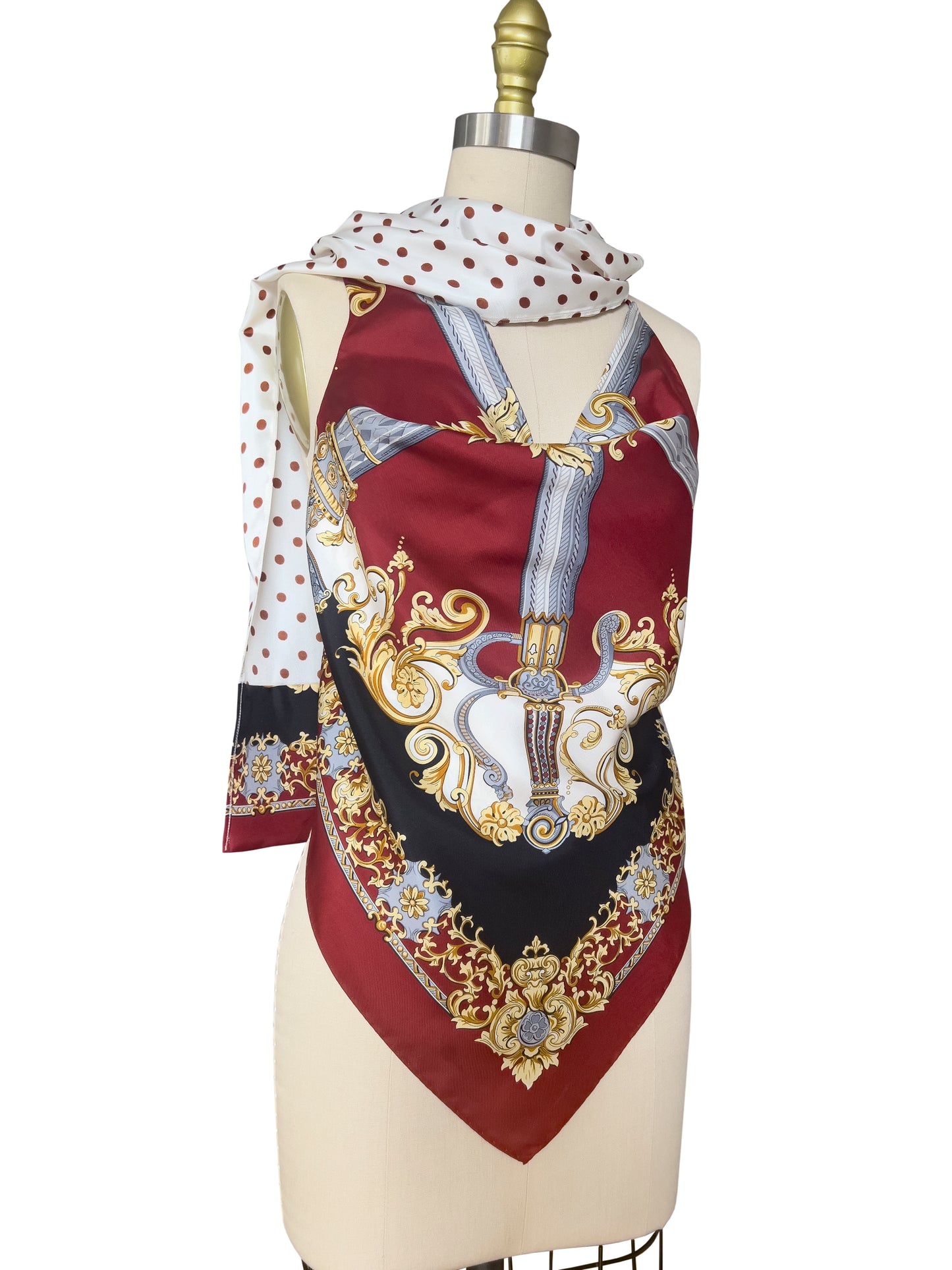 Upcycled Polka Dot Scarf Top