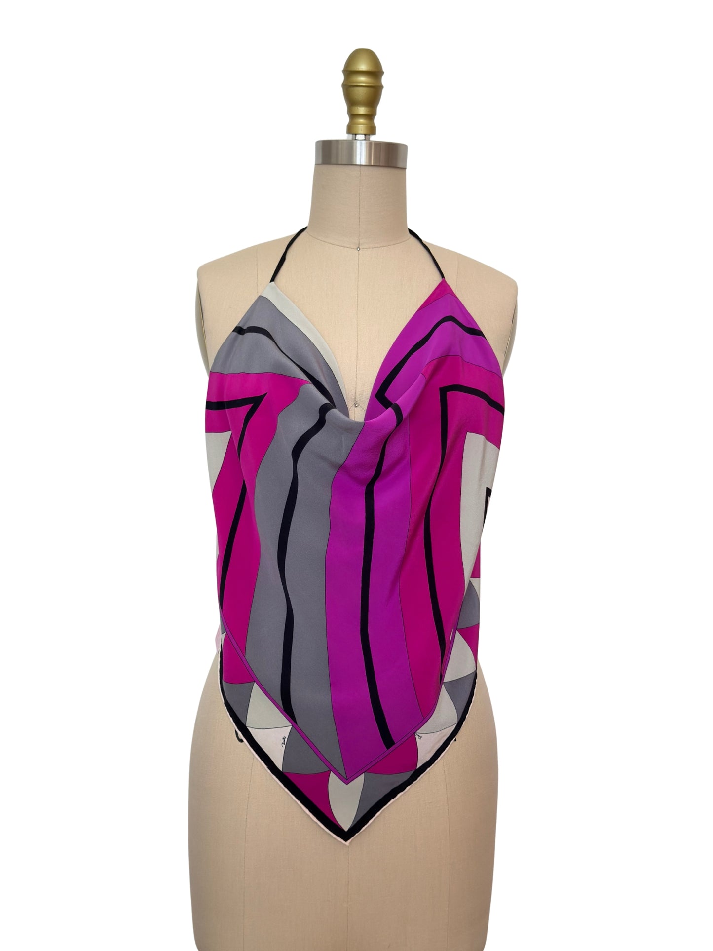 Upcycled 1970s Pucci Fuchsia Scarf Top