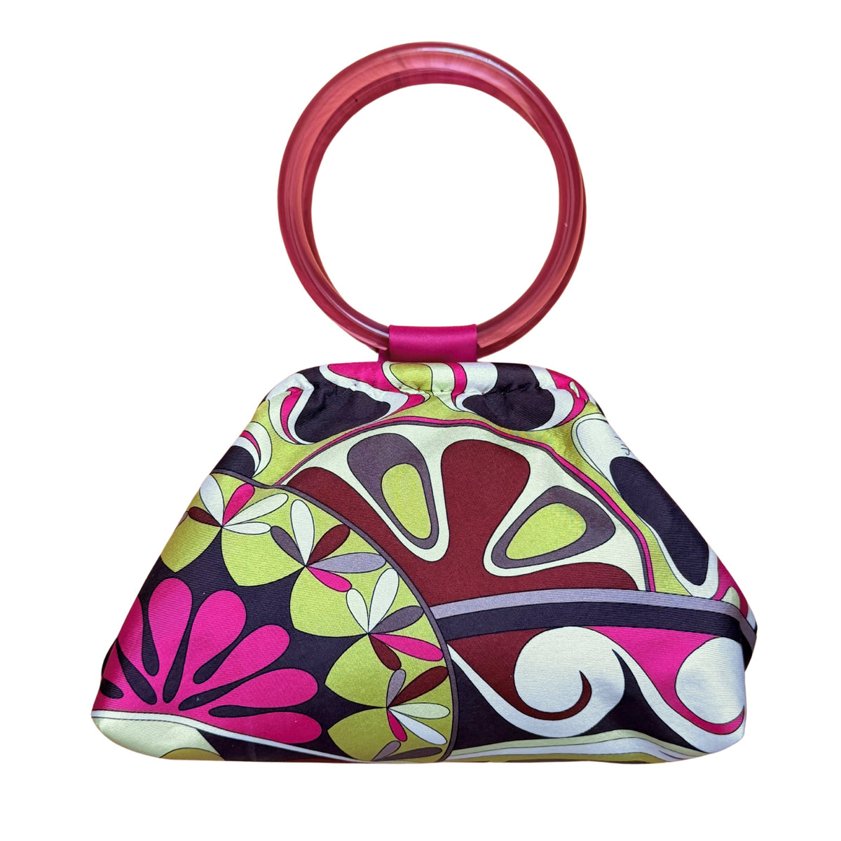 Upcycled Pucci Silk Scarf Purse (Pink, Green, & Brown)