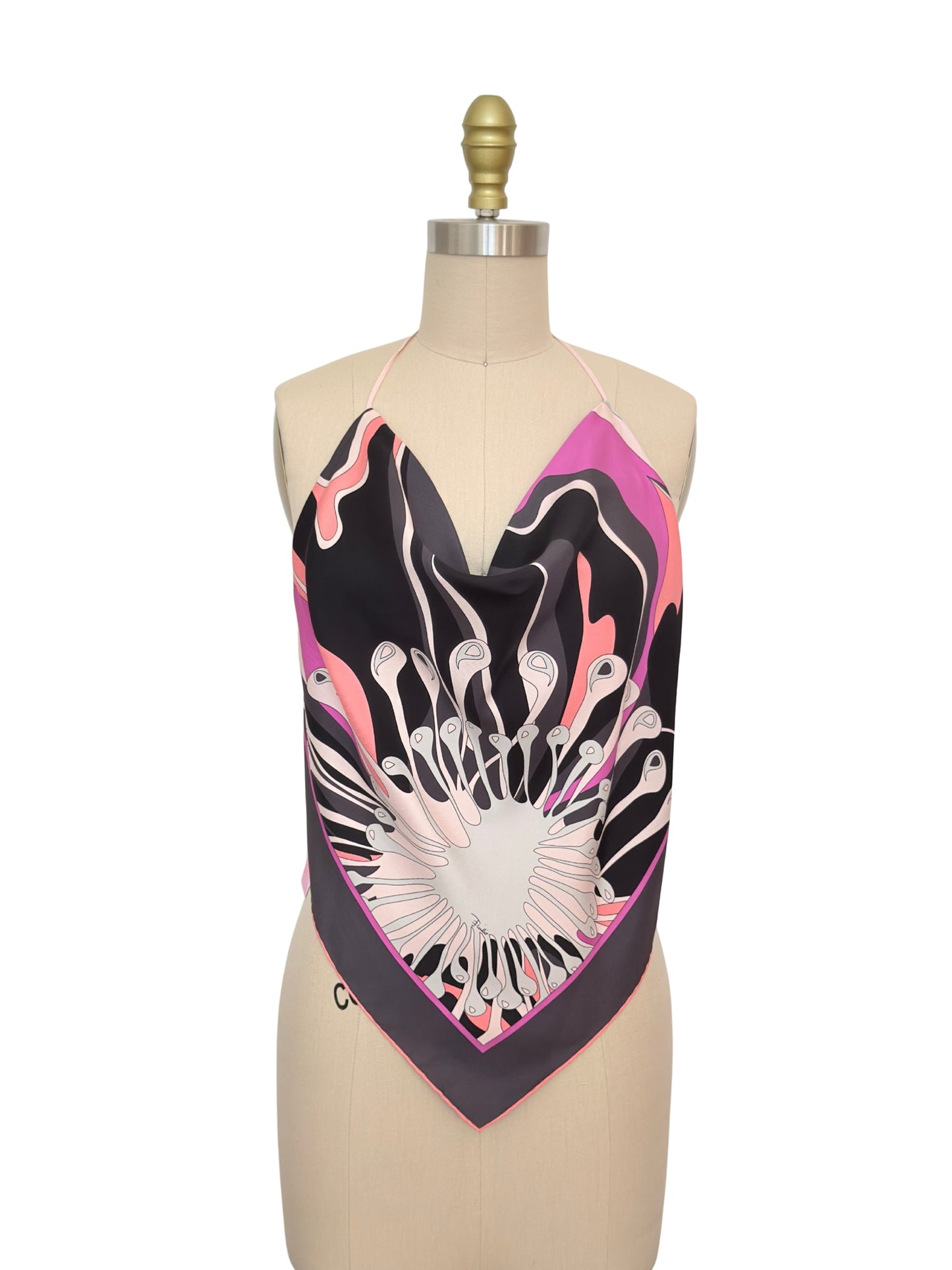 Upcycled 1990s Pucci Y2K Scarf Top