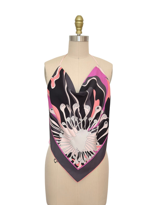 Upcycled 1990s Pucci Y2K Scarf Top