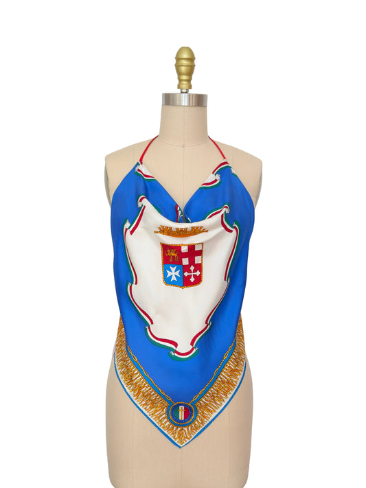 Upcycled Rare Vintage Emilio Pucci Italian Military Scarf Top