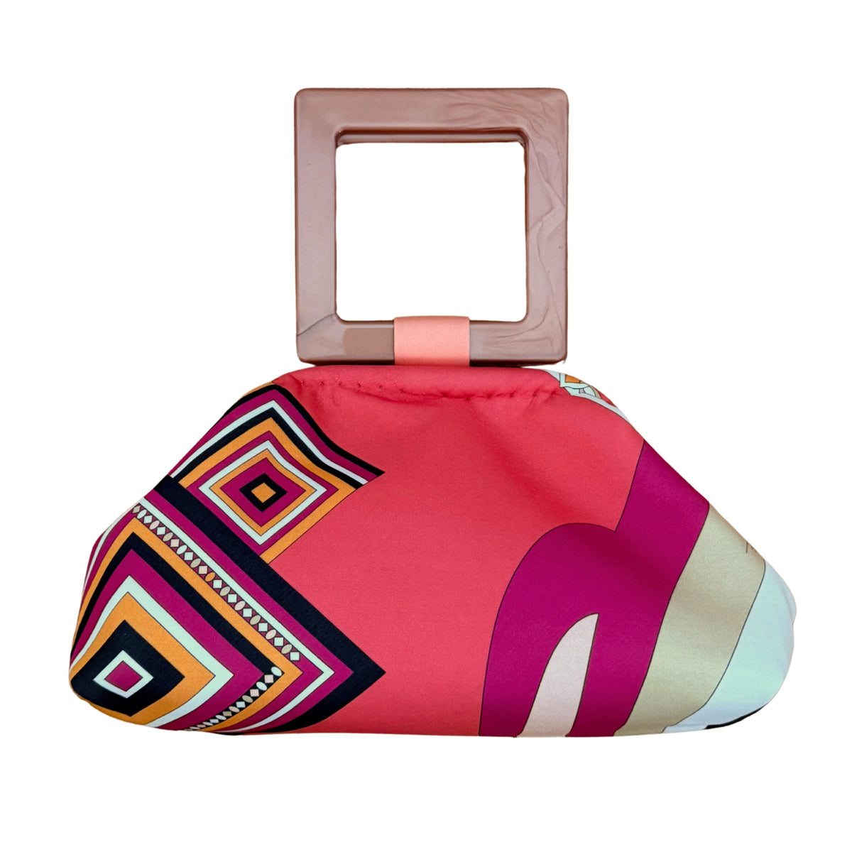 Upcycled Pucci Silk Scarf Purse (Orange and Pink)
