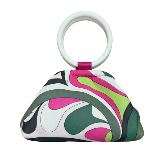 Upcycled 1960s Pucci Silk Scarf Purse (Pink and Green)