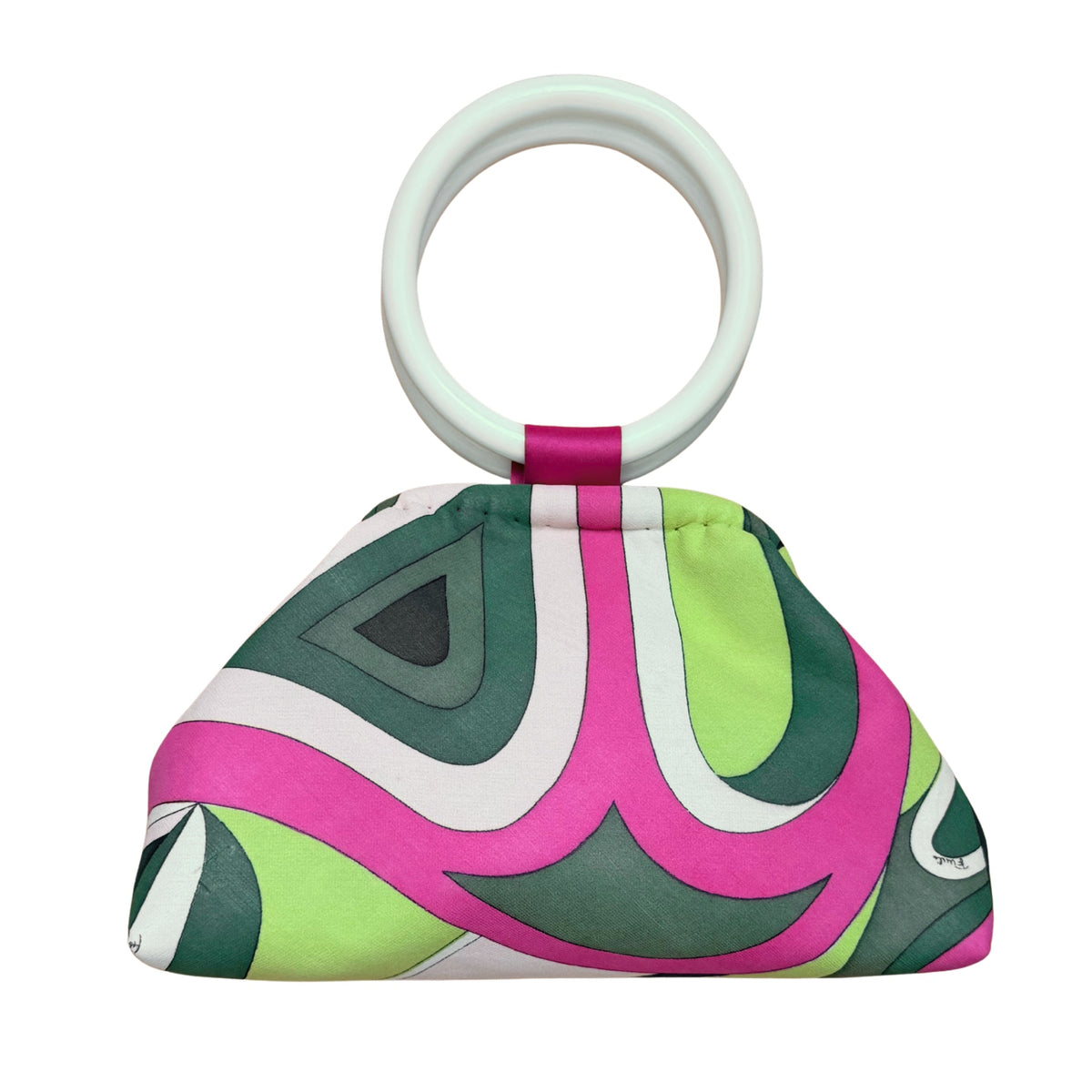 Upcycled 1960s Pucci Silk Scarf Purse (Pink and Green)