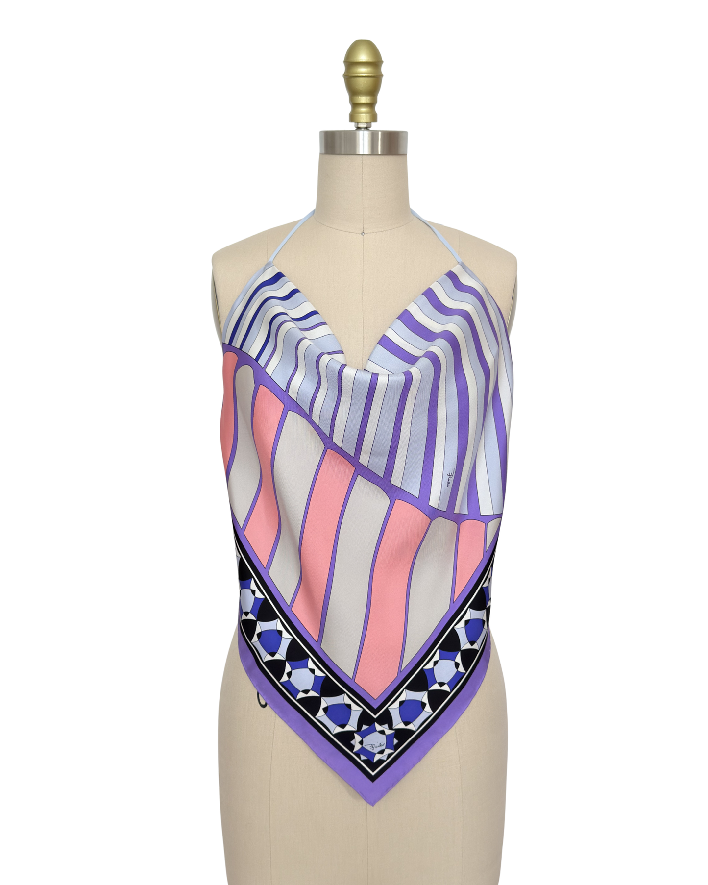 Upcycled Lavender Pucci Scarf Top