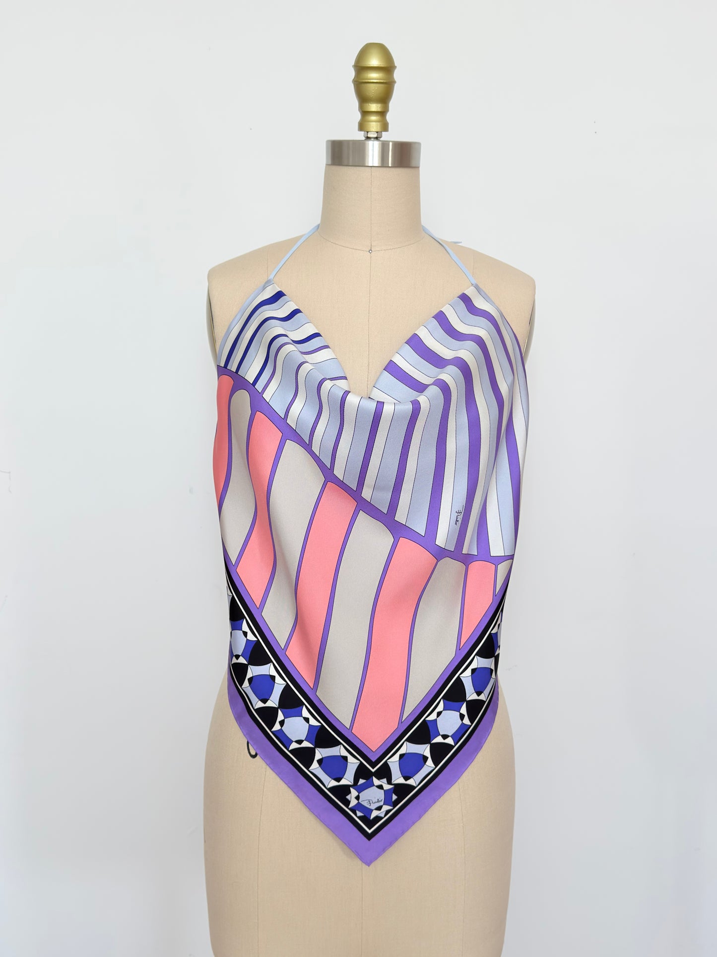 Upcycled Lavender Pucci Scarf Top