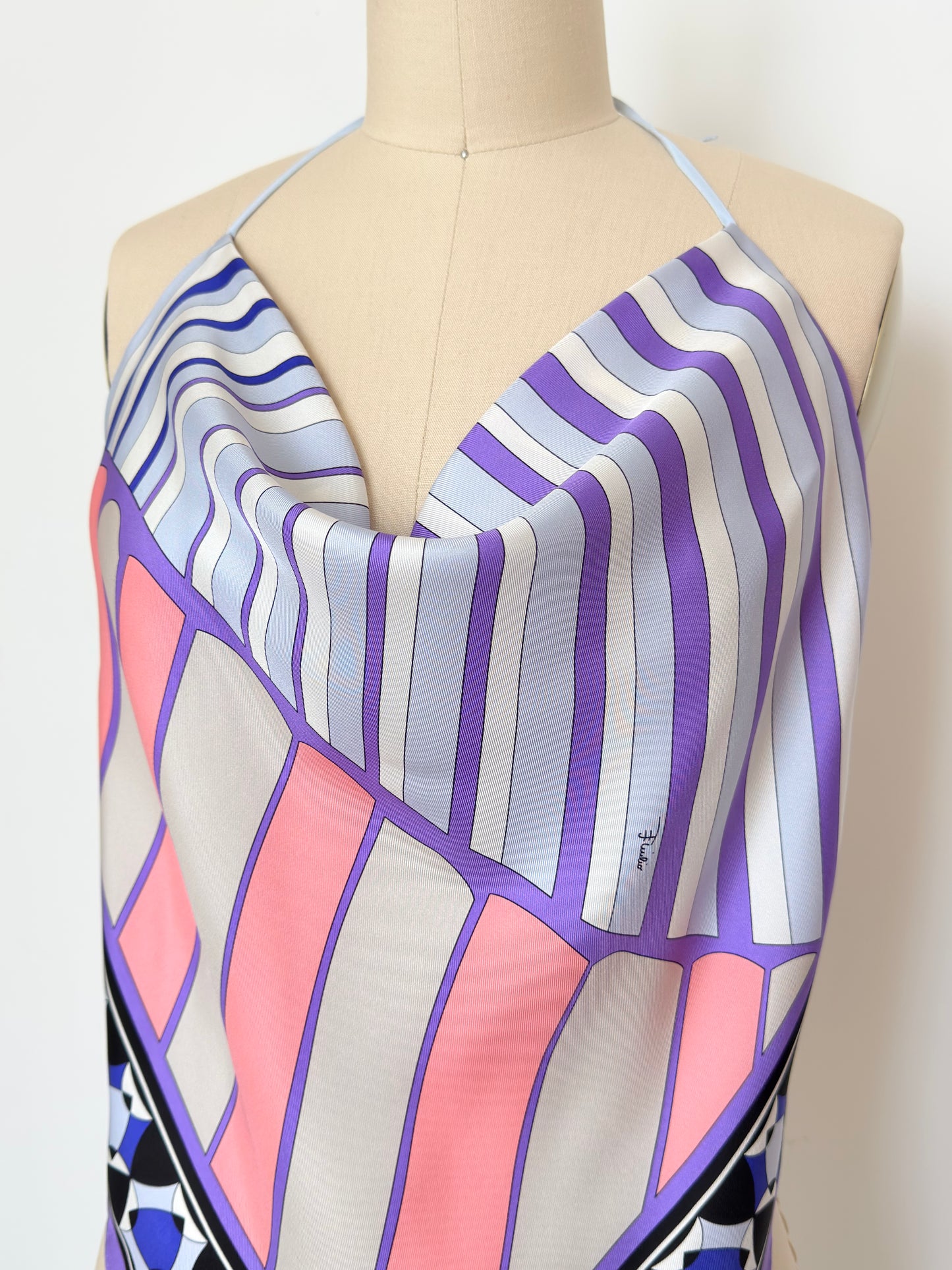 Upcycled Lavender Pucci Scarf Top